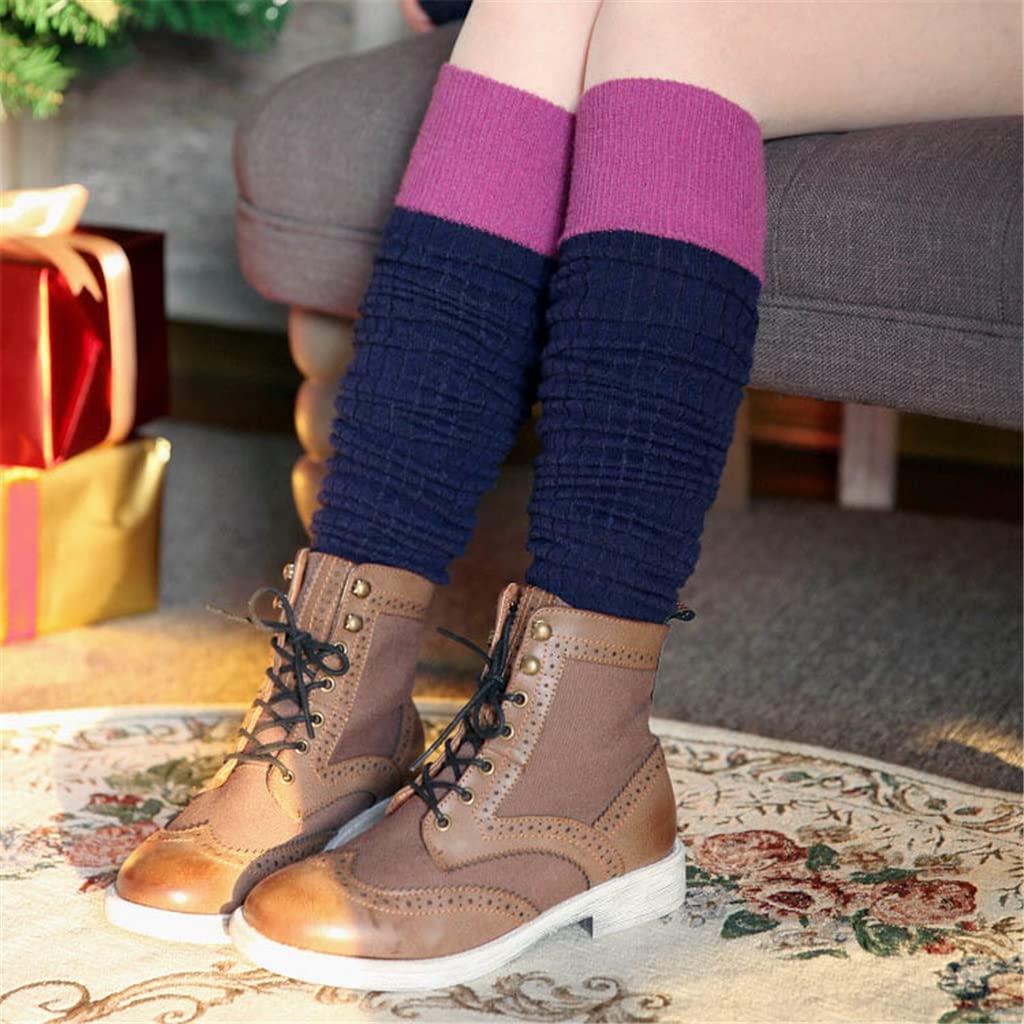Calentadores de piernas Largos y cálidos para Mujer Calcetines hasta la Rodilla de Punto de Invierno Medias para Botas de niña Calcetines Largos de Punto (Color : A, Size : 60cm) (A 7 3/8)