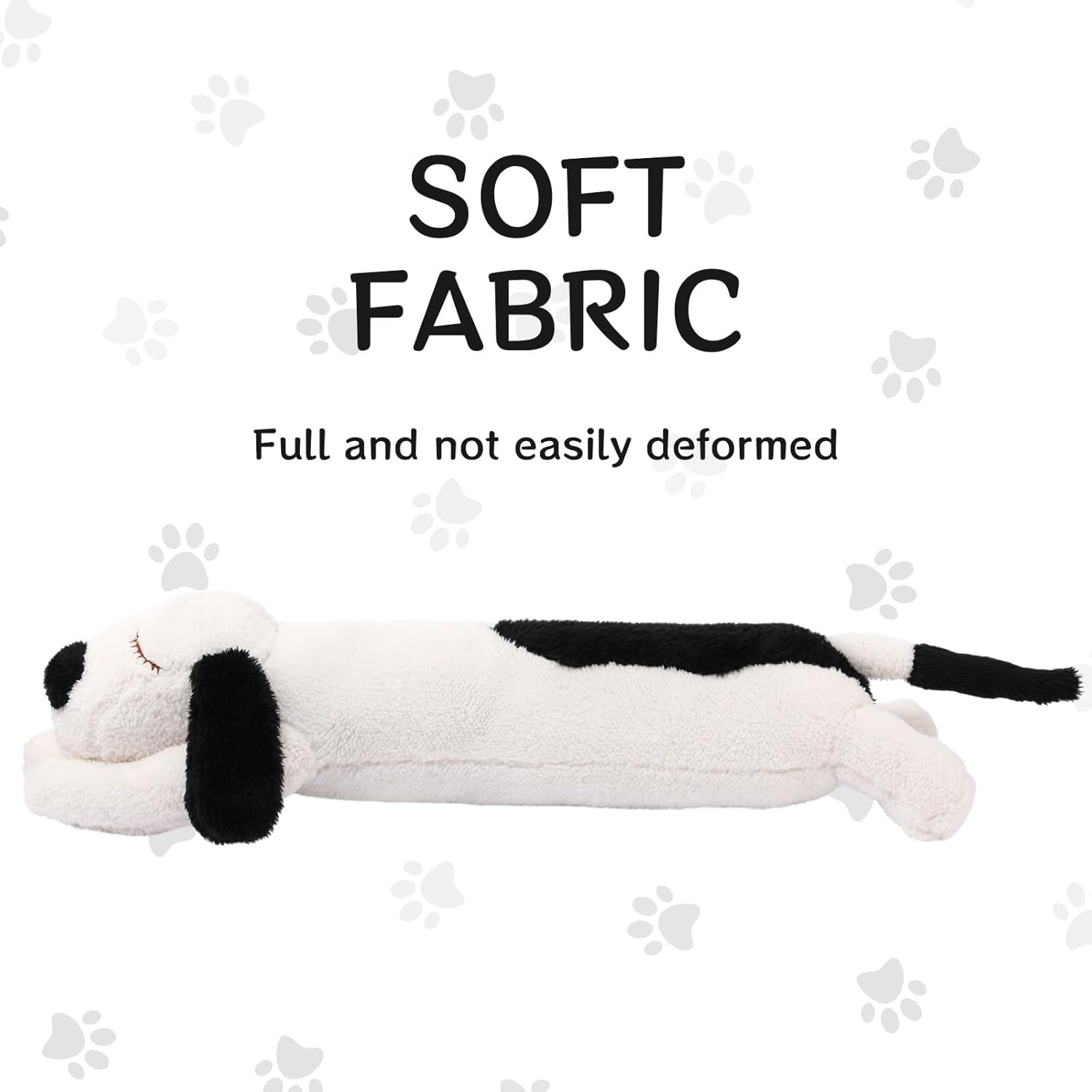 Queekay Dog Body Pillow Stuffed Animals Plush Long Body Pillow for Dogs Large Sleeping Hugging Puppy Cushion Gift for Birthday Party(23.6 Inch,Black and Beige) - Image 7