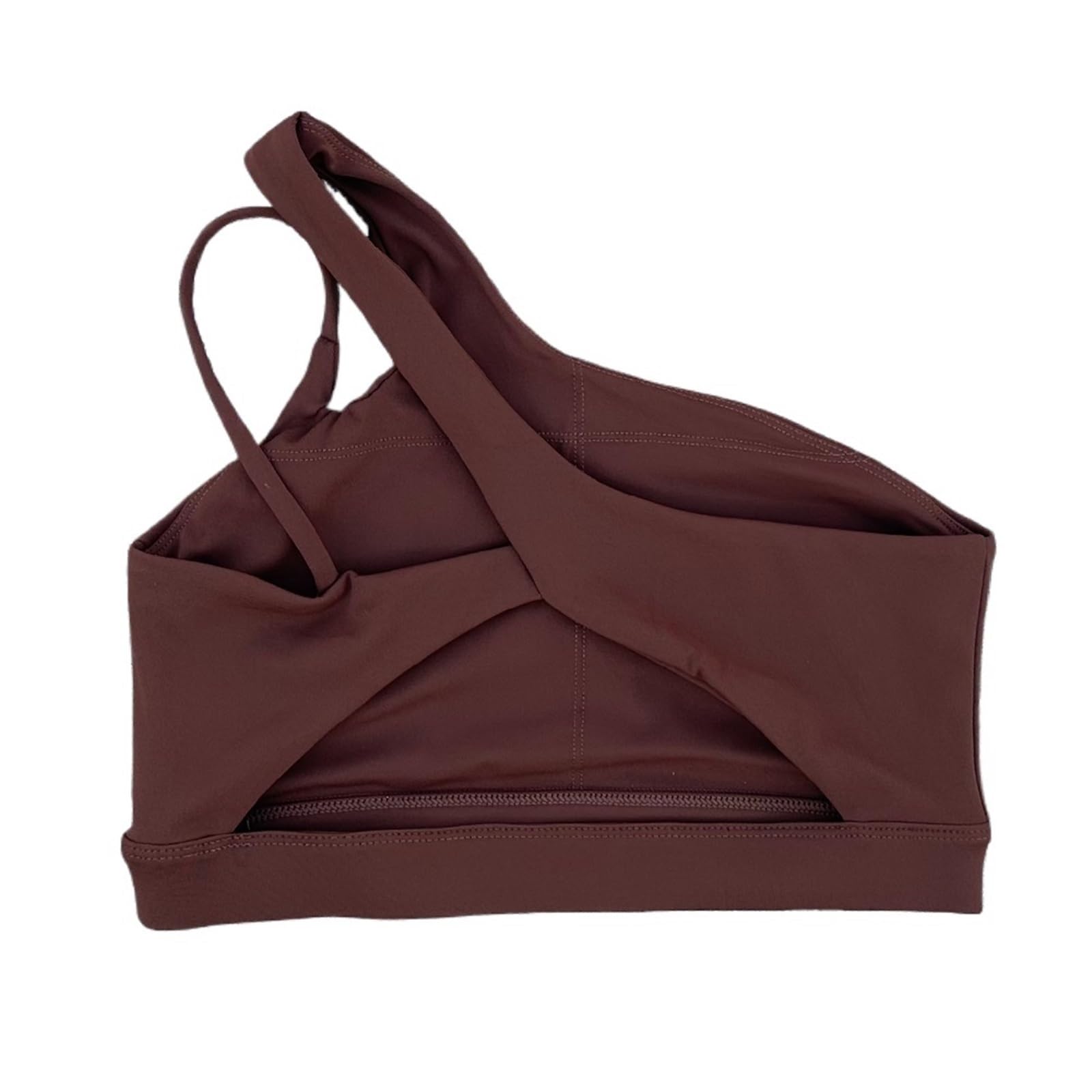 Top Palestra Donna Reggiseno Sportivo da Donna, con Spalline Oblique, for Yoga e Palestra, con Schiena Bellissima.(Brown,L)