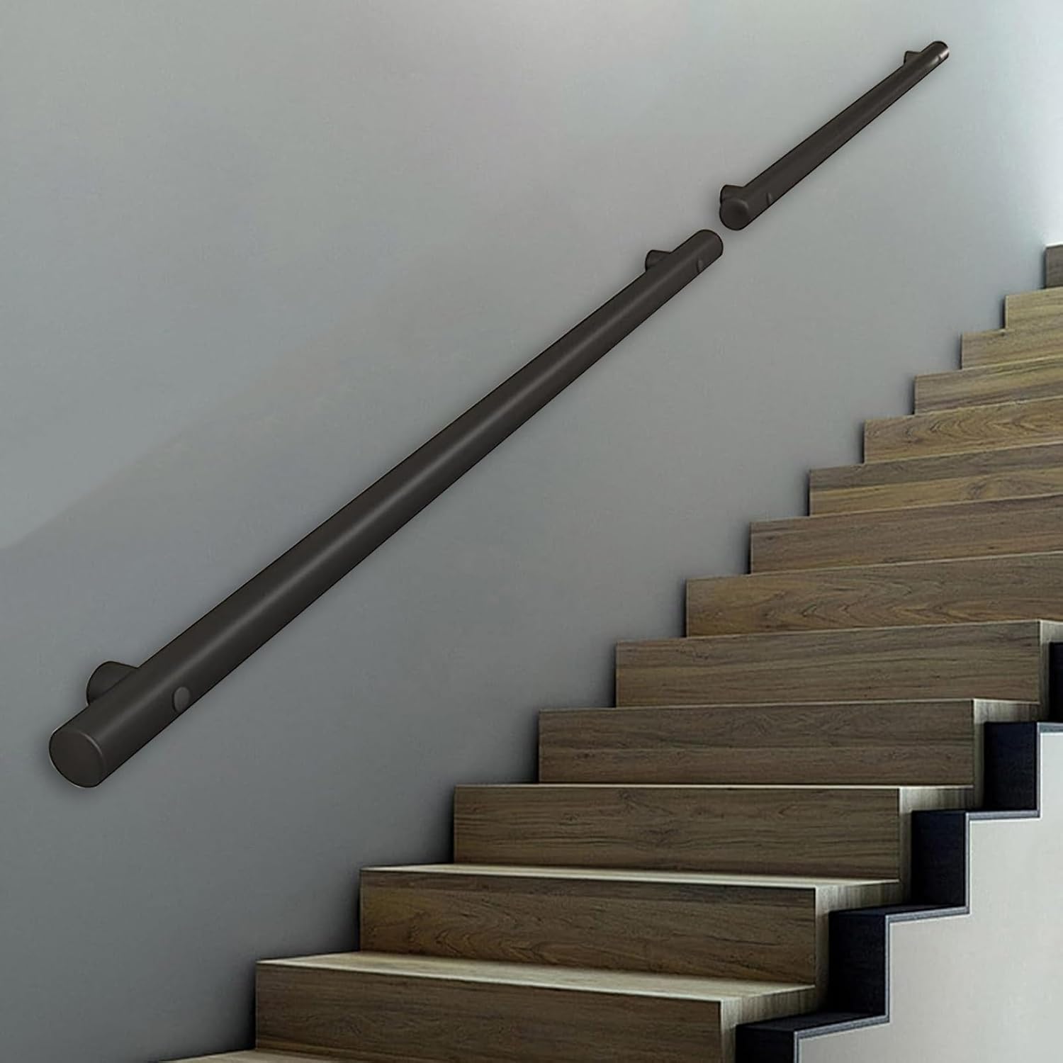 Gyeqxkt One Color Stainless Steel Handrail For Indoor/Outdoor Stair Banister Wallmounted Support Kit 1.2M/1.5M/2M/2.5M Lengths Durable Stairway Railing 15Ft (450Cm) Modern Design