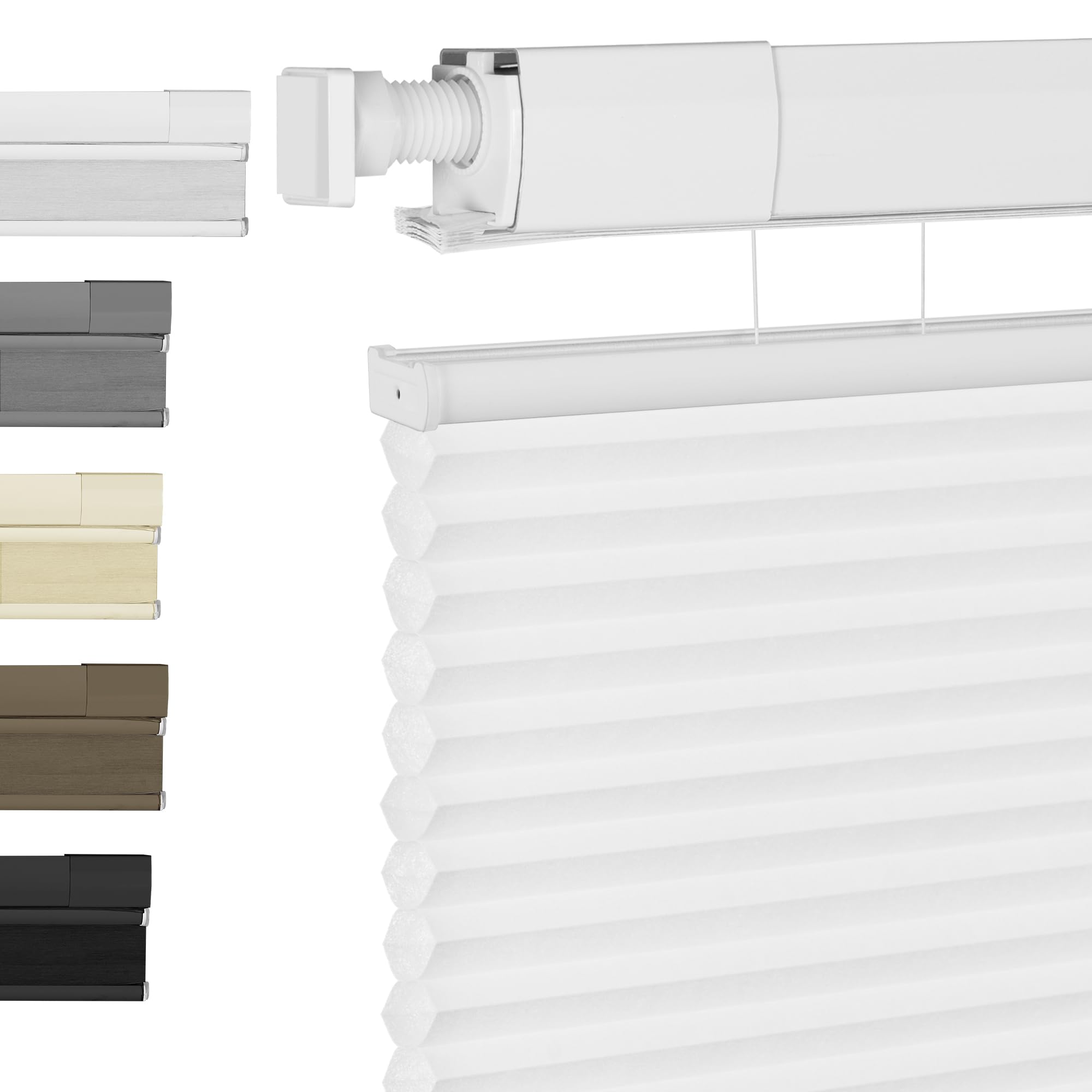 BERISSA Top Down Bottom Up Cordless Cellular Shades No Tools No Drill Blinds for Windows Shades for Indoor Windows Easy to Install,23" W x 48" H (