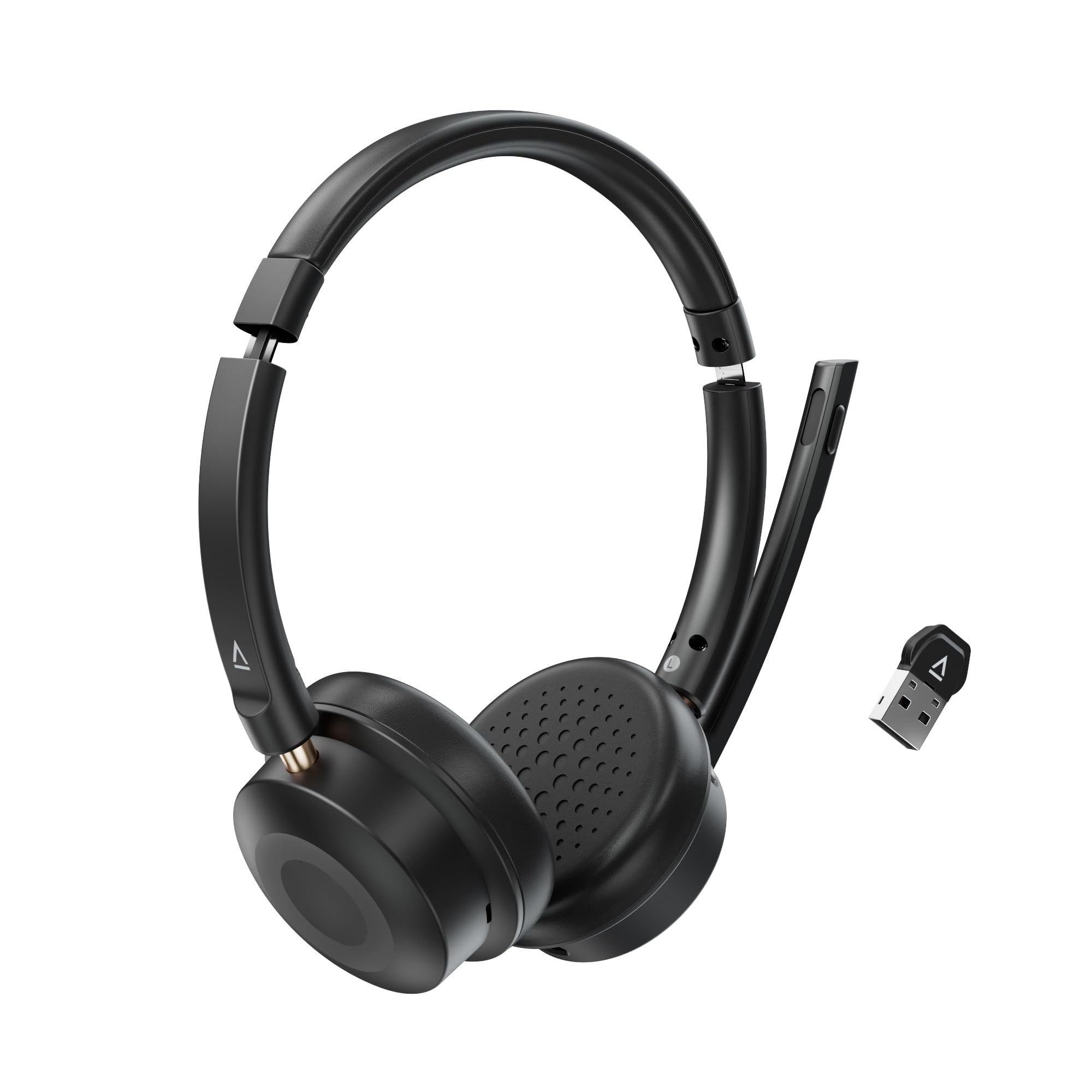 CREATIVE Chat Wireless Cuffie on-ear wireless con microfono a braccio con cancellazione del rumore, dongle USB, controllo riproduzione e chiamate, pulsante di silenziamento del microfono