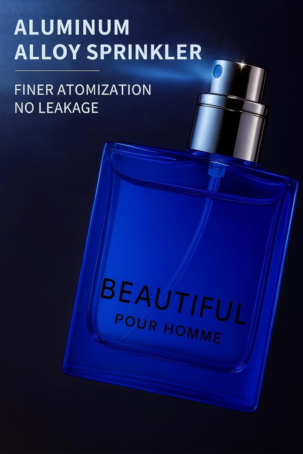 Men's Perfume, Beautiful Pour Homme Cologne For Men, Blue Glass Bottle, Luxury Fragrance with Rosemary, Black Almond, Amber Notes 100ml (3.4 fl.oz) - Image 3