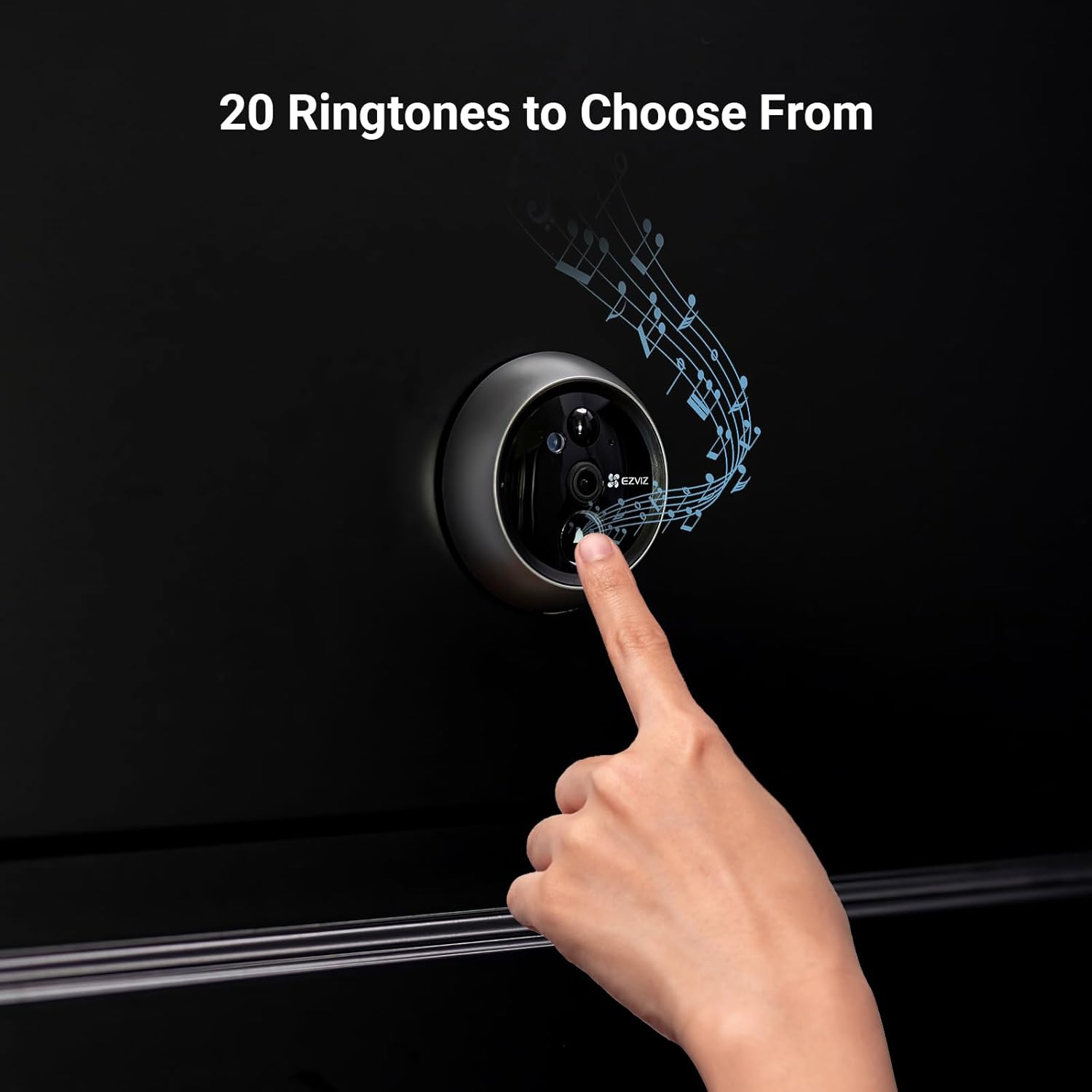 EZVIZ Door Peephole Camera - 1080P Video, 4.3" Color Screen, Wireless Front Door Camera with Built-in Chime, Rechargeable Battery, Two-Way Talk, PIR Motion Detection, Metal Housing, Cloud/SD 256GB