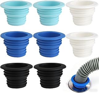 8 Pack Washing Machine Drain Hose Seal, Universal Fit Silicone Deodorant Drain Seal Sewer Plug, Designed for Kitchen, Bathroom, Bathtub, Washing Machine, Drain(Black, White, Blue, Green)