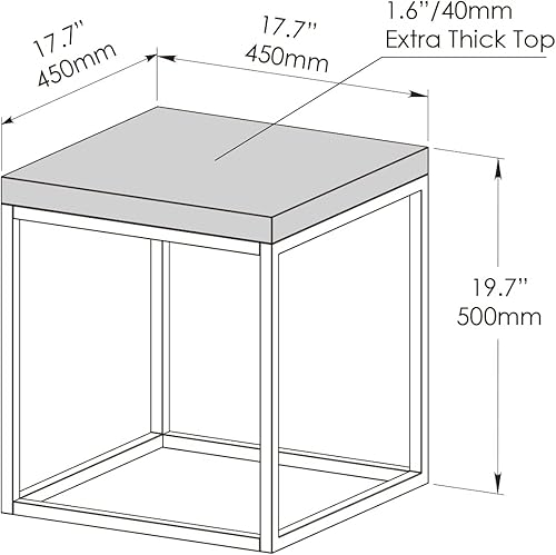 Miniatura 9 de CENSI Juego de 2 mesas auxiliares y mesa auxiliar de mármol de 47 pulgadas para sala de estar, mesa extra gruesa