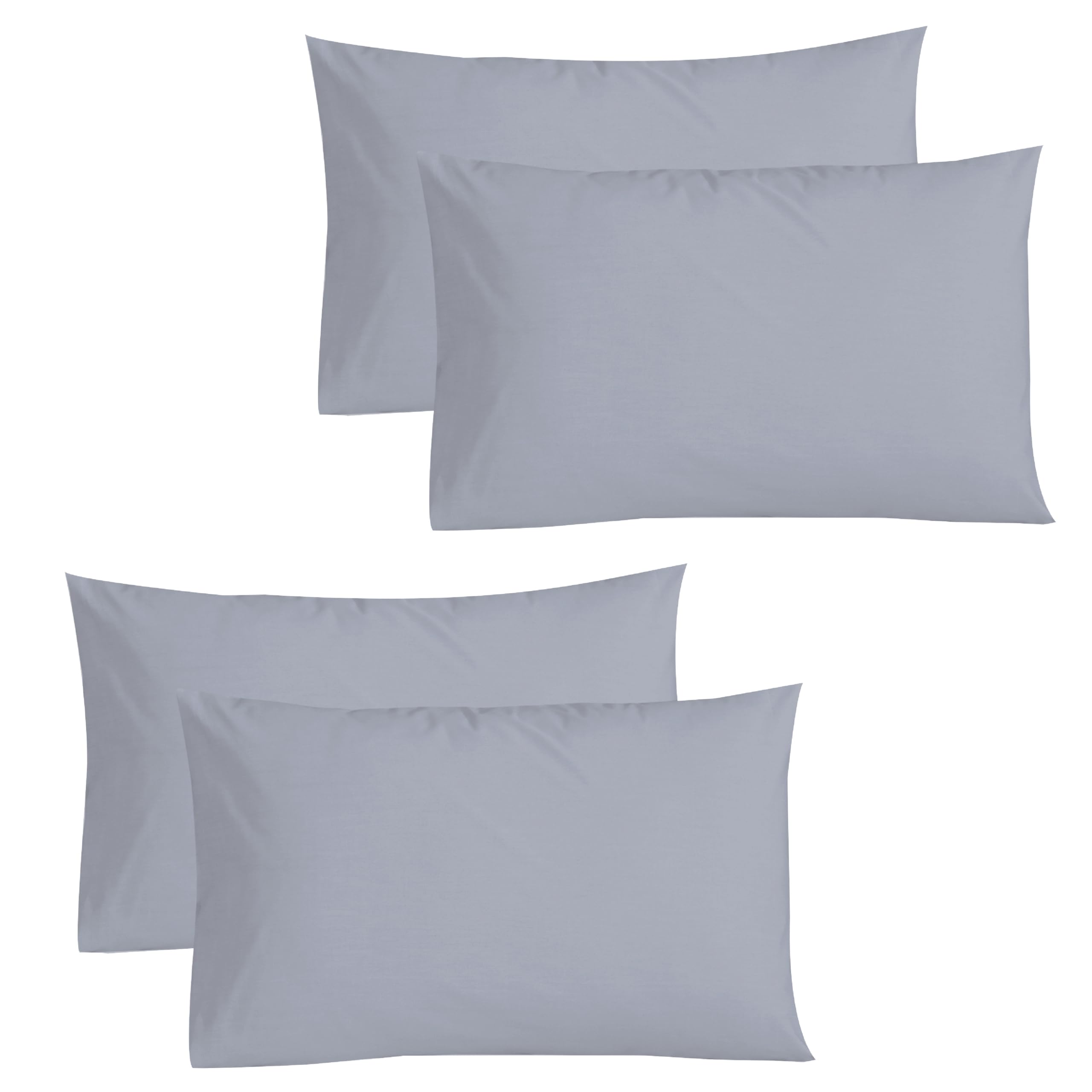 Funky Gadgets Pillow Cases 4 Pack Grey 200 Thread Count 100% Egyptian Cotton Pillowcases, Soft Breathable & Hypoallergenic Envelope Closure Pillow Covers (50 X 75+15cm) โ image 1