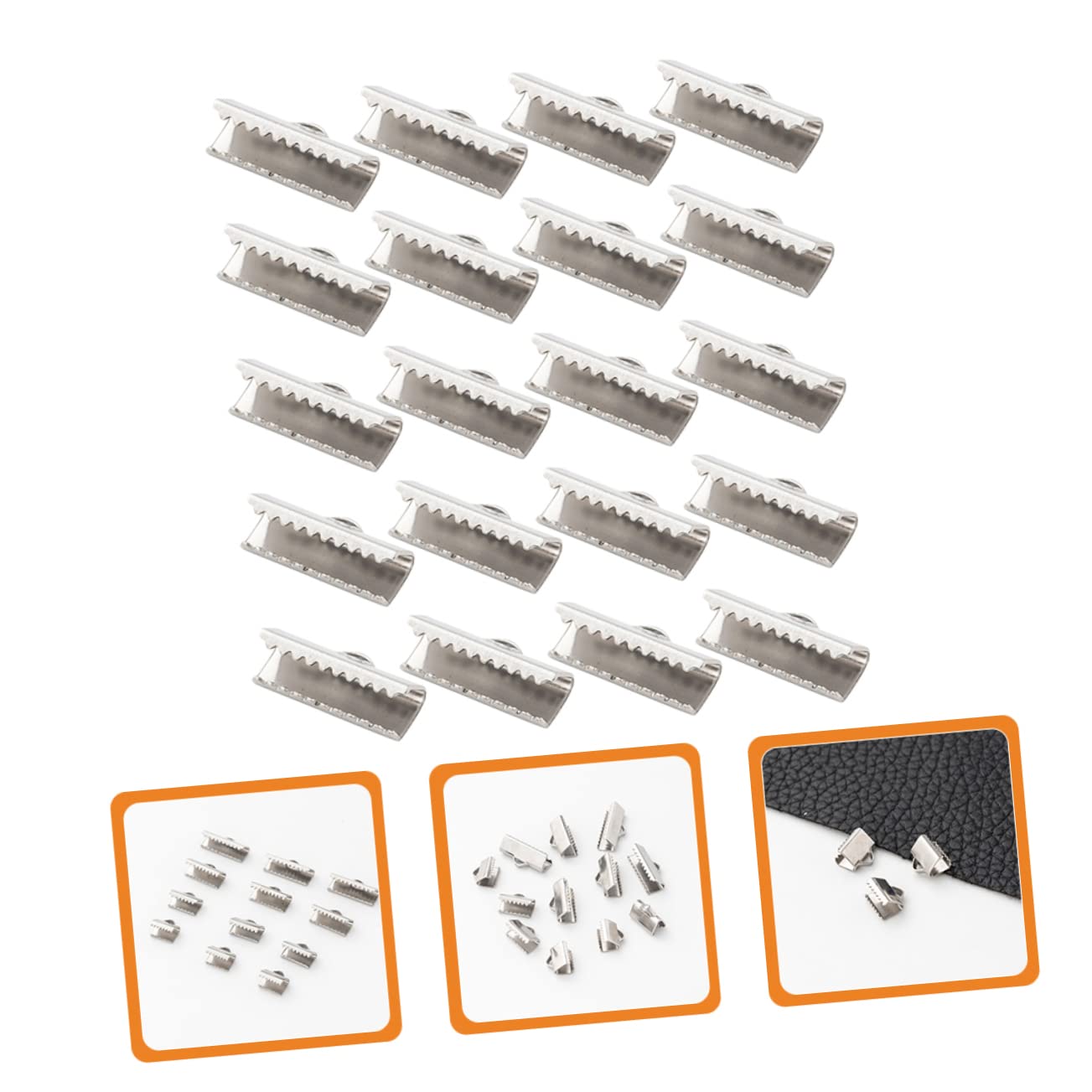 Artibetter 100Pcs Pinch Crimp Ends Clamps for Jewelry Making for Ribbon Lace and Cords for DIY Crafts and Accessories
