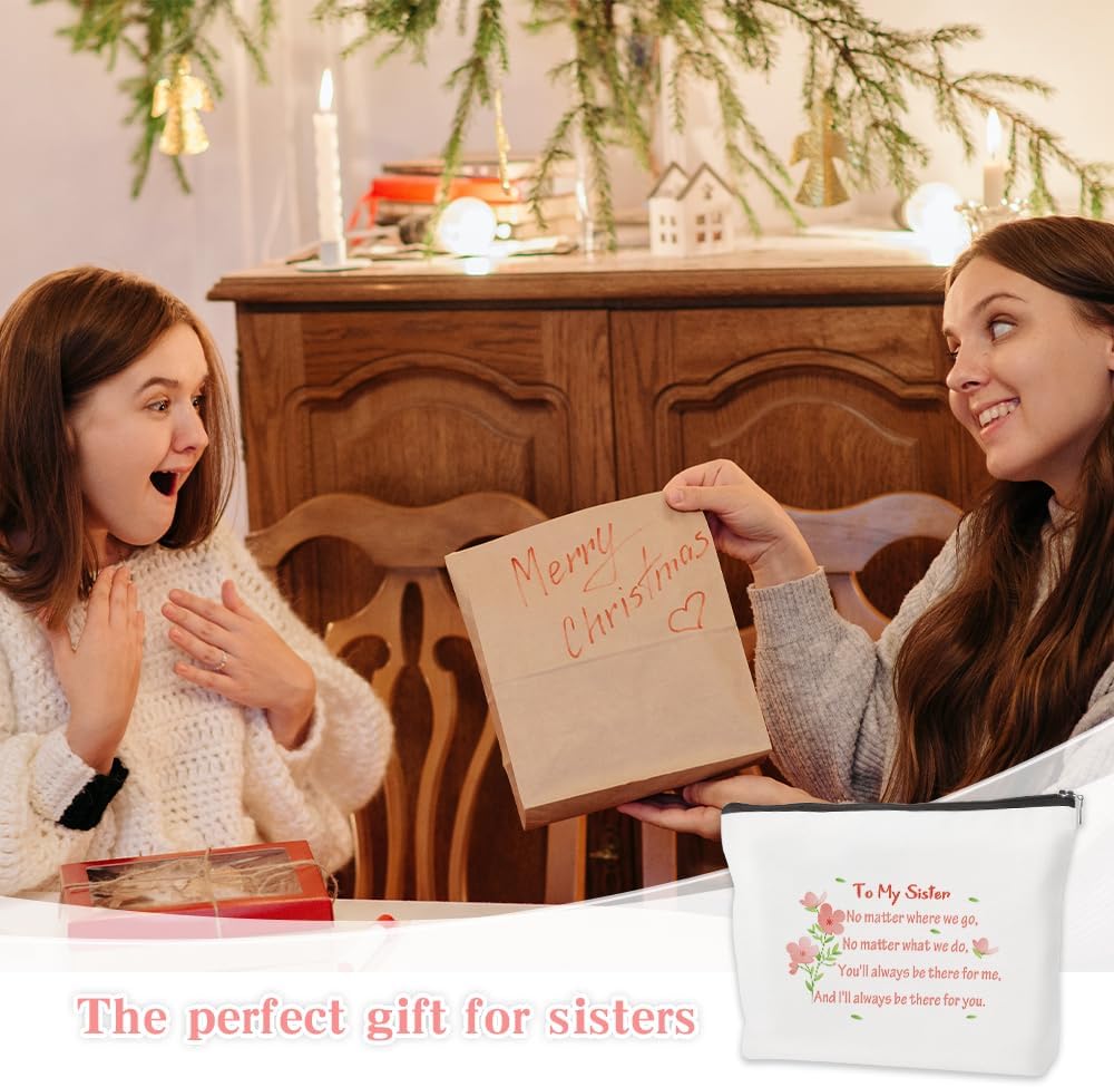 Sister Christmas Gifts, Best Sister Makeup Bag Cosmetic Bags Galentines Day Mothers Day Birthday Christmas Valentines Day Gift Ideas Presents for Women - Image 6