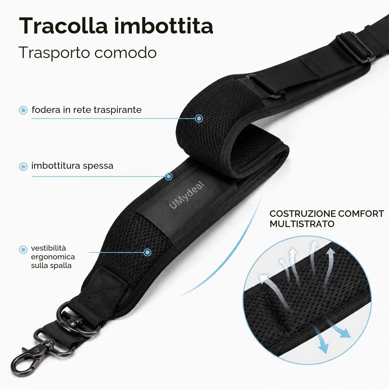Borsa a tracolla, borsa a tracolla antifurto per uomo, impermeabile, multi tasche, borsa a tracolla per viaggi, sport casual