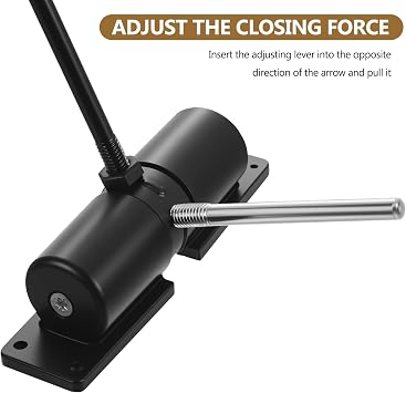 Automatic Door Closers for Interior Doors, Adjustable Hydraulic Spring Door Closers, Spring Loaded Safety Self Closing Gate Hinges Stoppers for Commercial & Home, with Adjusting Rod and Screws