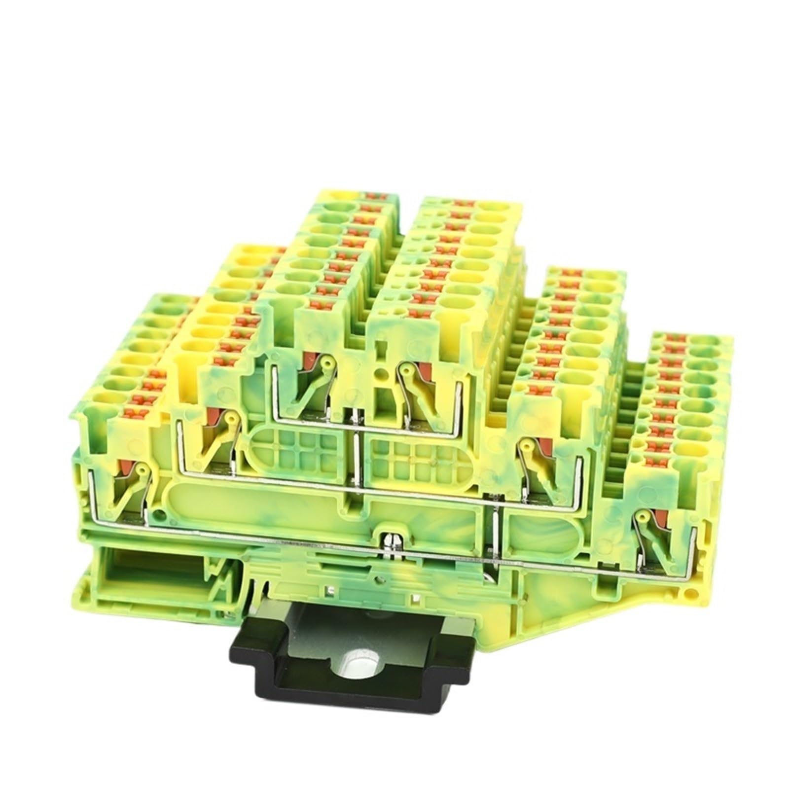 Bloque de terminales PT-2.5-3L-PE para riel DIN y conector a presión, 10 uds 5