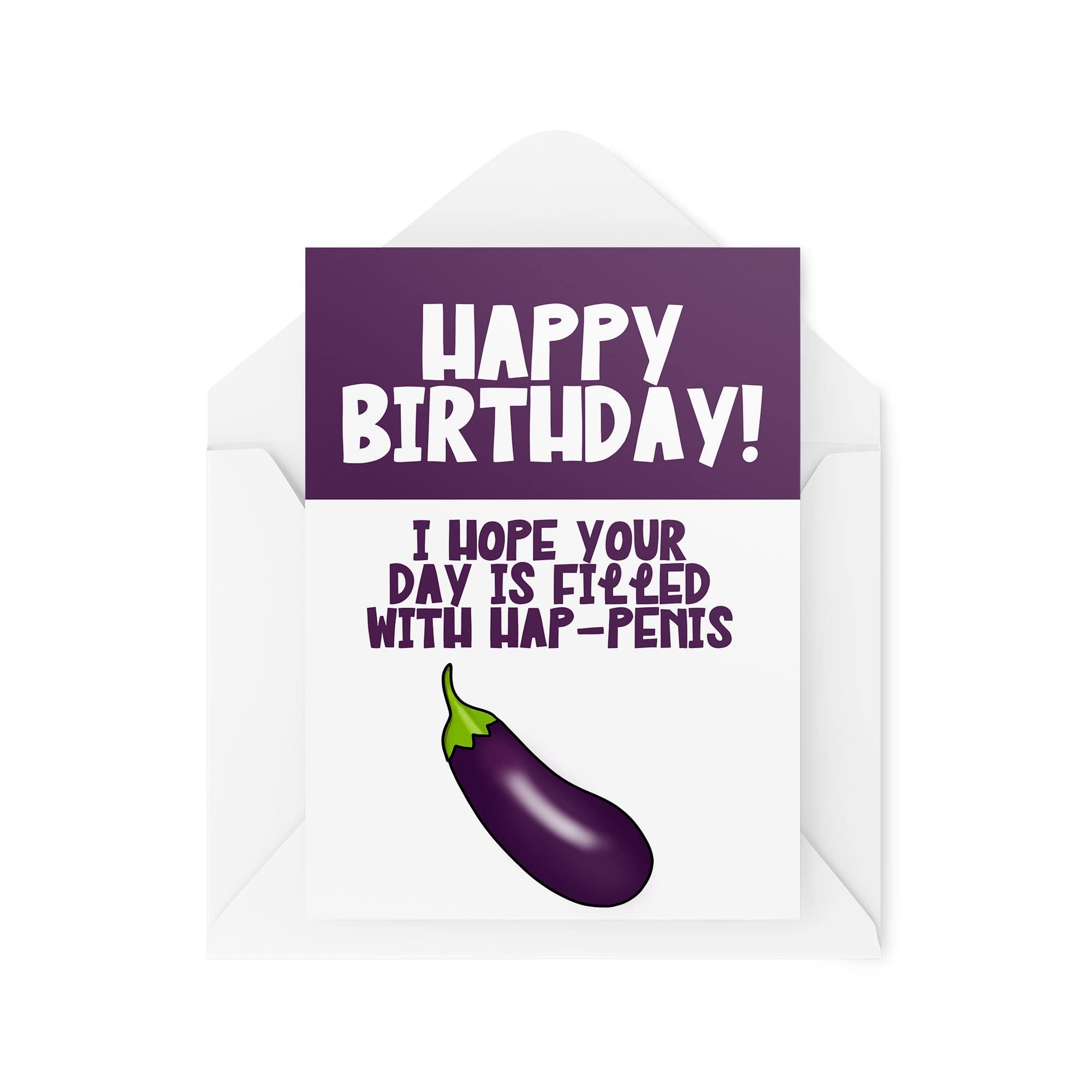 Funny Novelty Greeting Cards | I Hope Your Day Is Filled With Happiness | Birthday Girlfriend Girl Best Friend Banter Funny Joke | CBH1265