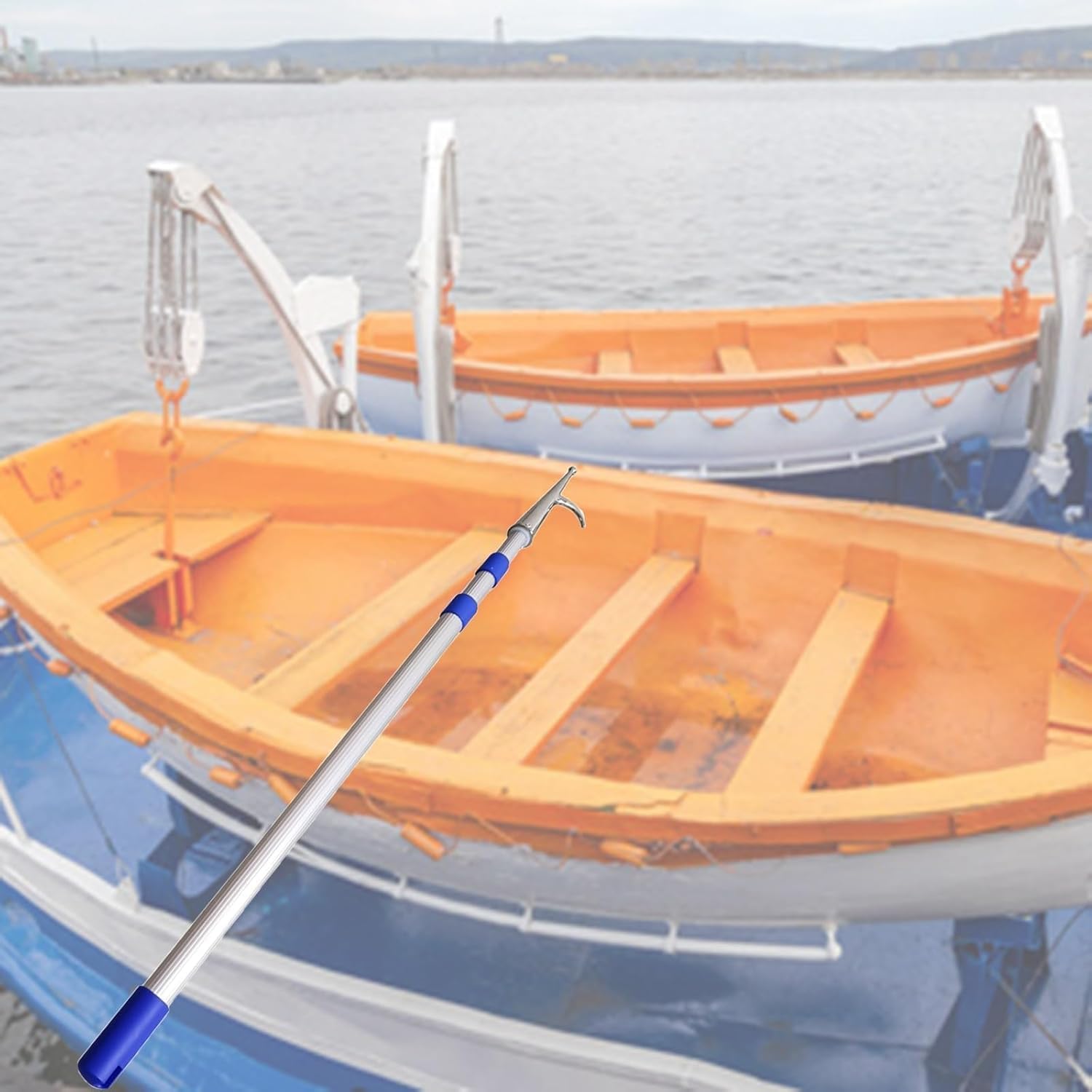 Katzowen Lightweight Boat Hooks for Mooring/Pontoon, 6 10 13 16 20 Ft Boat Hook for Docking with Telescoping Extension Pole, Multi-Purpose Home Stick Truck Bed Grabber