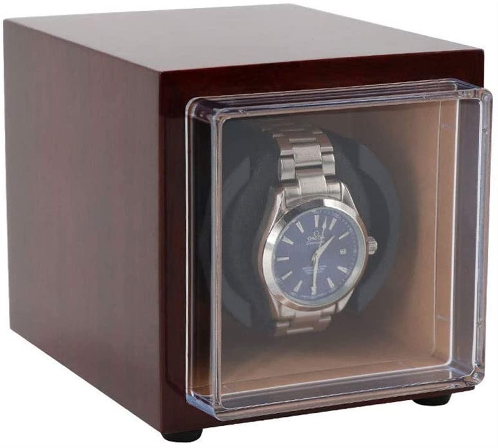 Remontoir de montre silencieux en cuir marron, coffret de prestige pour montre automatique