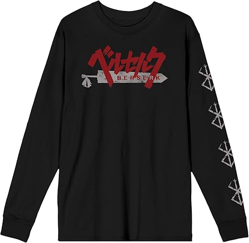 Bioworld Berserk Sword Logo - Camisa negra de manga larga para hombre