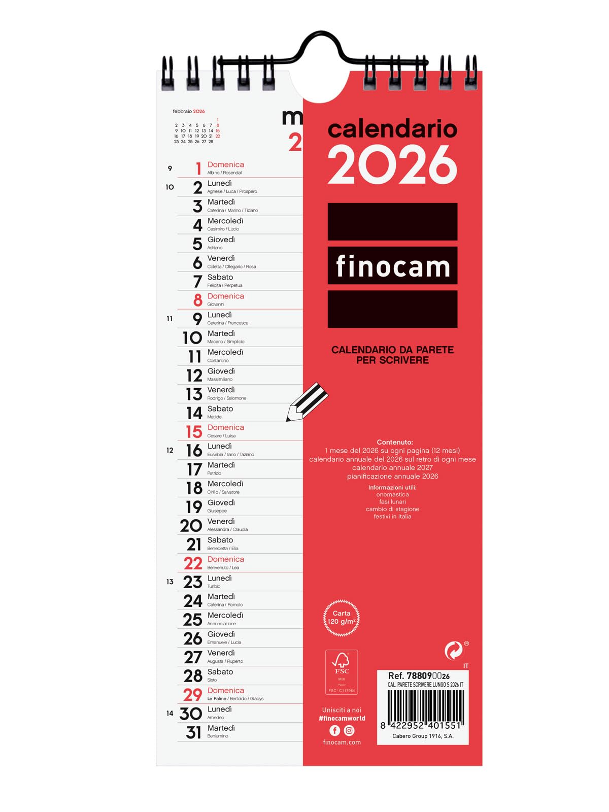 Finocam - Wall Calendar 2026 Monthly Layout January - December 2026 (12 Months) | Calendar 2026 for Annotations | Neutral Monthly Planner - English