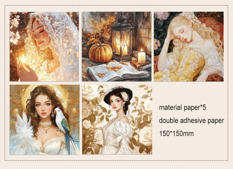 Image of GDNK Scrape Book Kit Scrapbooking Kit Vintage Journal Scrapbook Pack DIY Paper Stickers, Craft Kits Notebook, Collage Album Aesthetic Sticker Journaling Scrapbook Photo Album (Orange Baby)