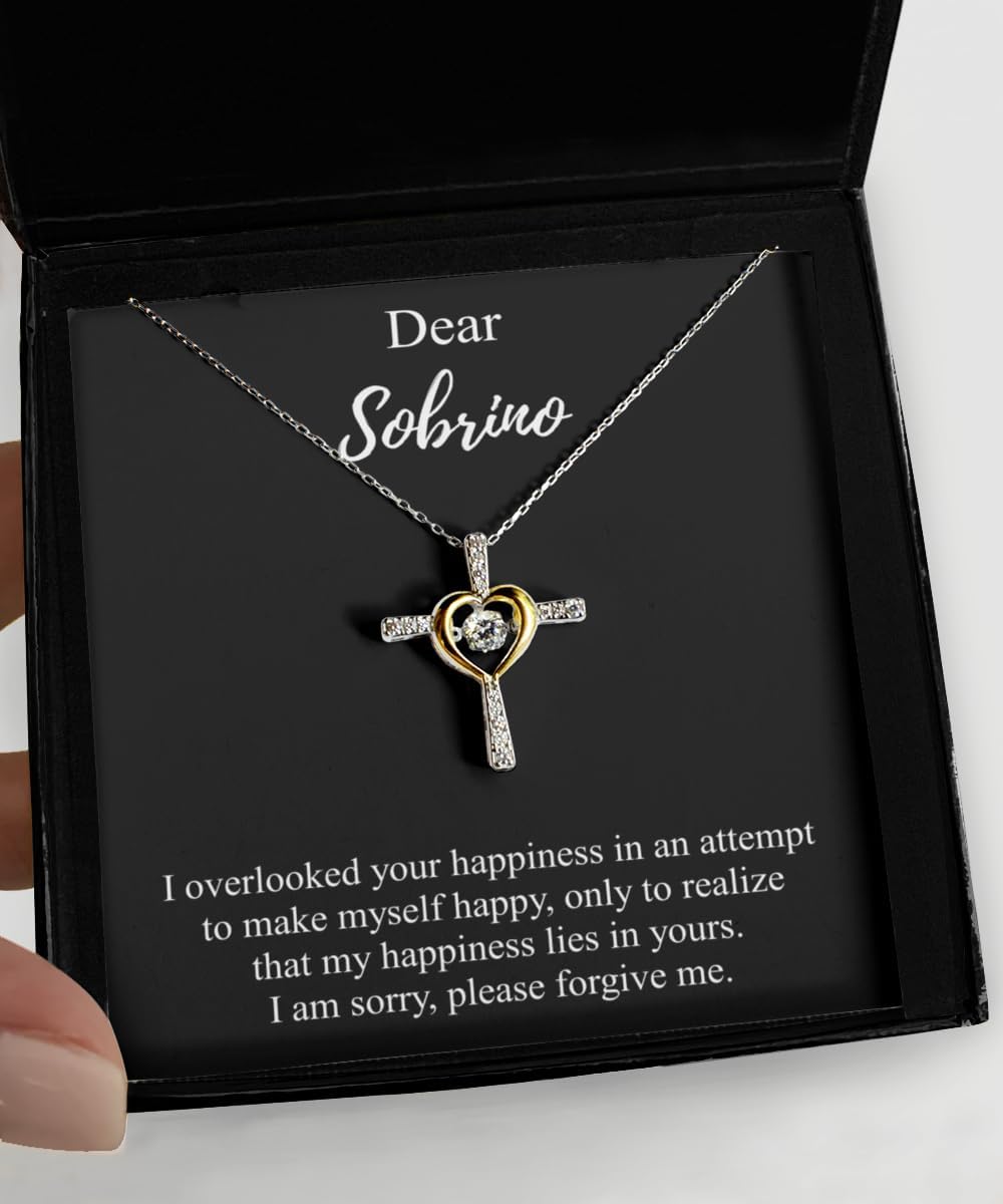 EzGift I'm Sorry Sobrino Necklace Apologize Gift Pardon Pendant I Overlooked Your Happiness Please Forgive Me Sterling Silver Chain With Box