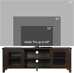 HOMCOM Meuble TV Moderne pour Téléviseurs jusqu'à 60 po, Table Console en Bois avec Portes de Rangement, Centre de Divertissement pour Salon, Chambre, Bureau, Café