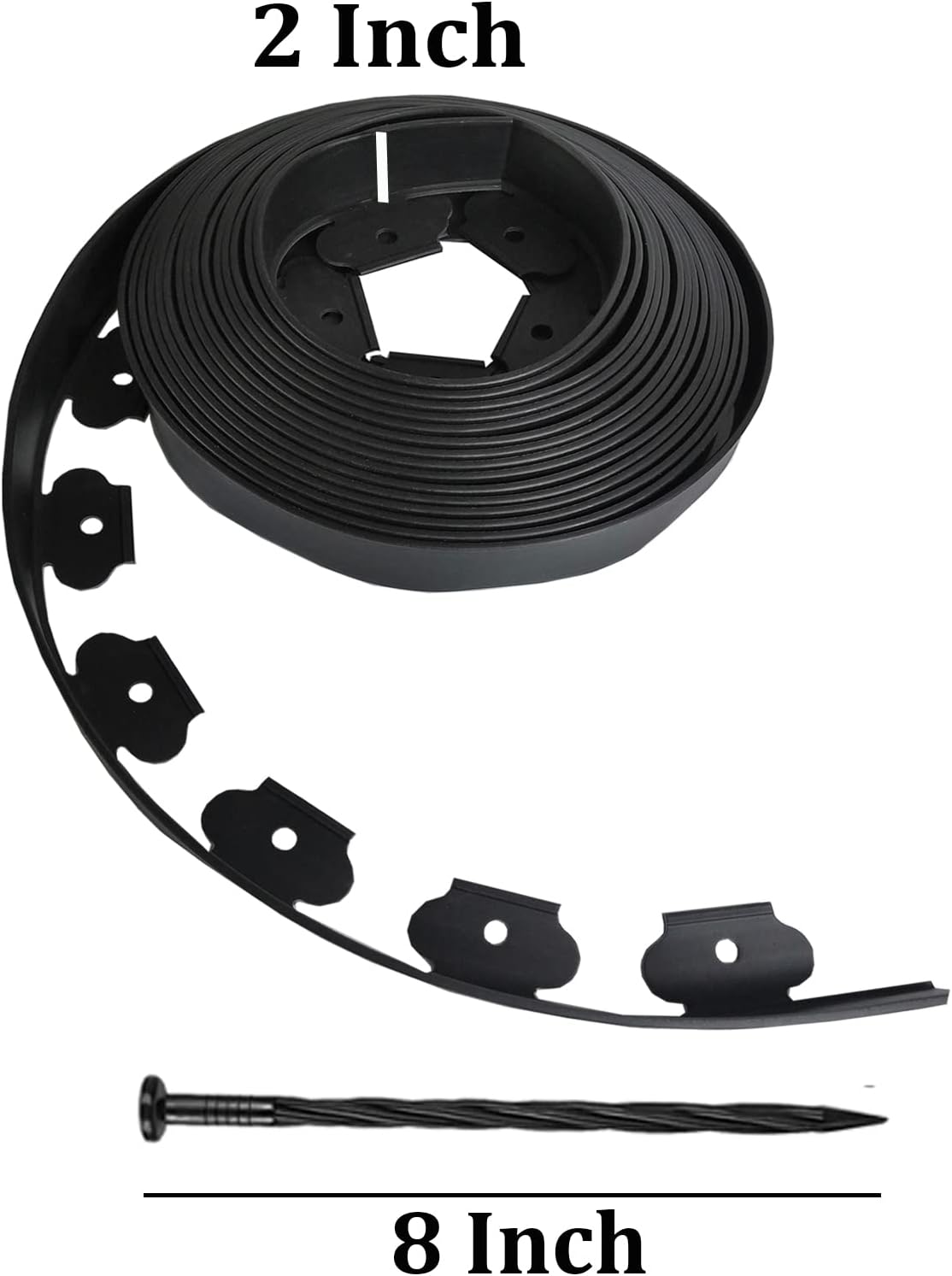 Landscape Edging,80FT Plastic Garden Edging with 80 Stakes,2 Inch Tall Lawn Edging for Lawn,Yard,Flower Gardens Border