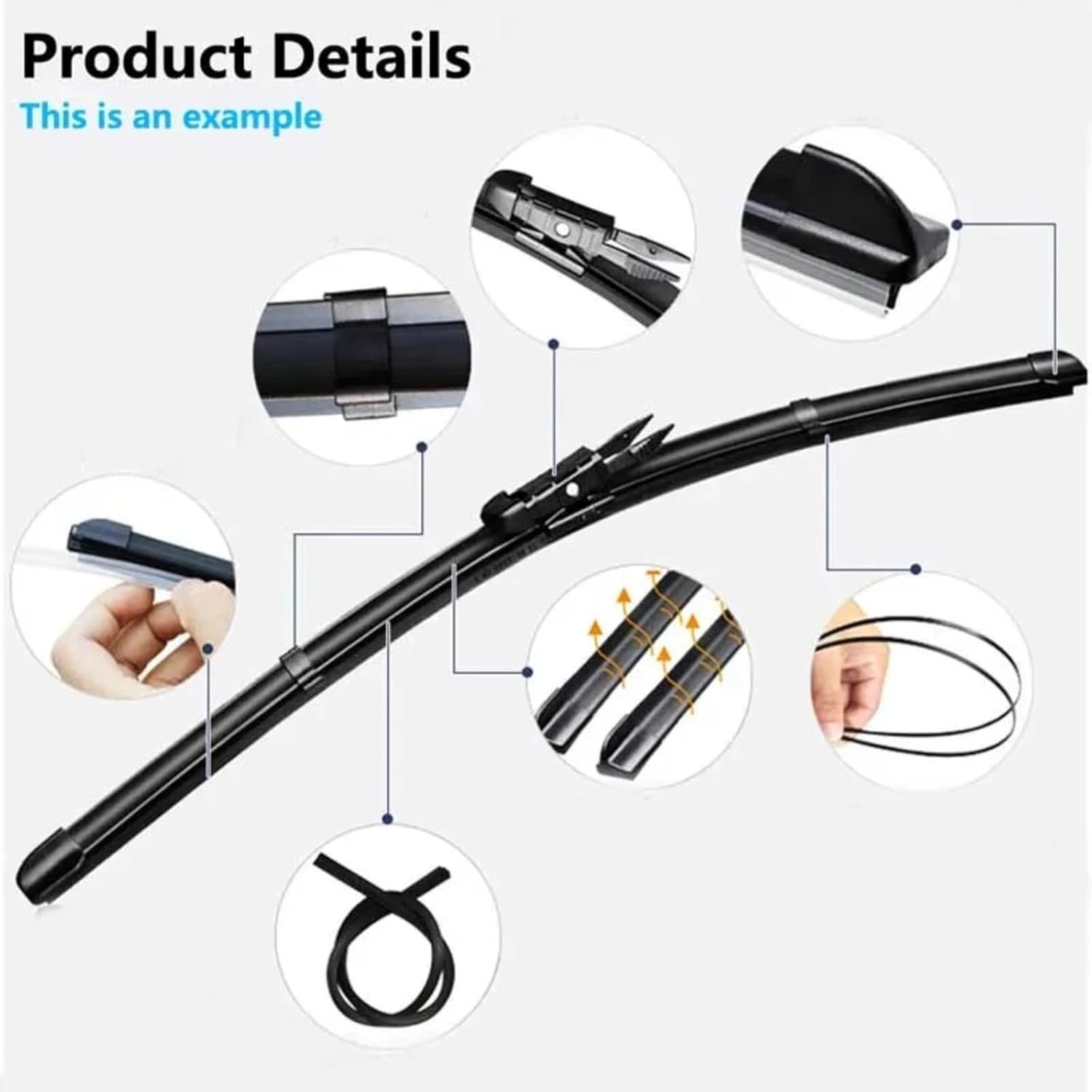 Rubber Strip Wipe Cleaning Brushes Protect Windshield Auto Accessories Car Wiper Blades For Mercedes Benz C Class W205 2015~2021(RHD)