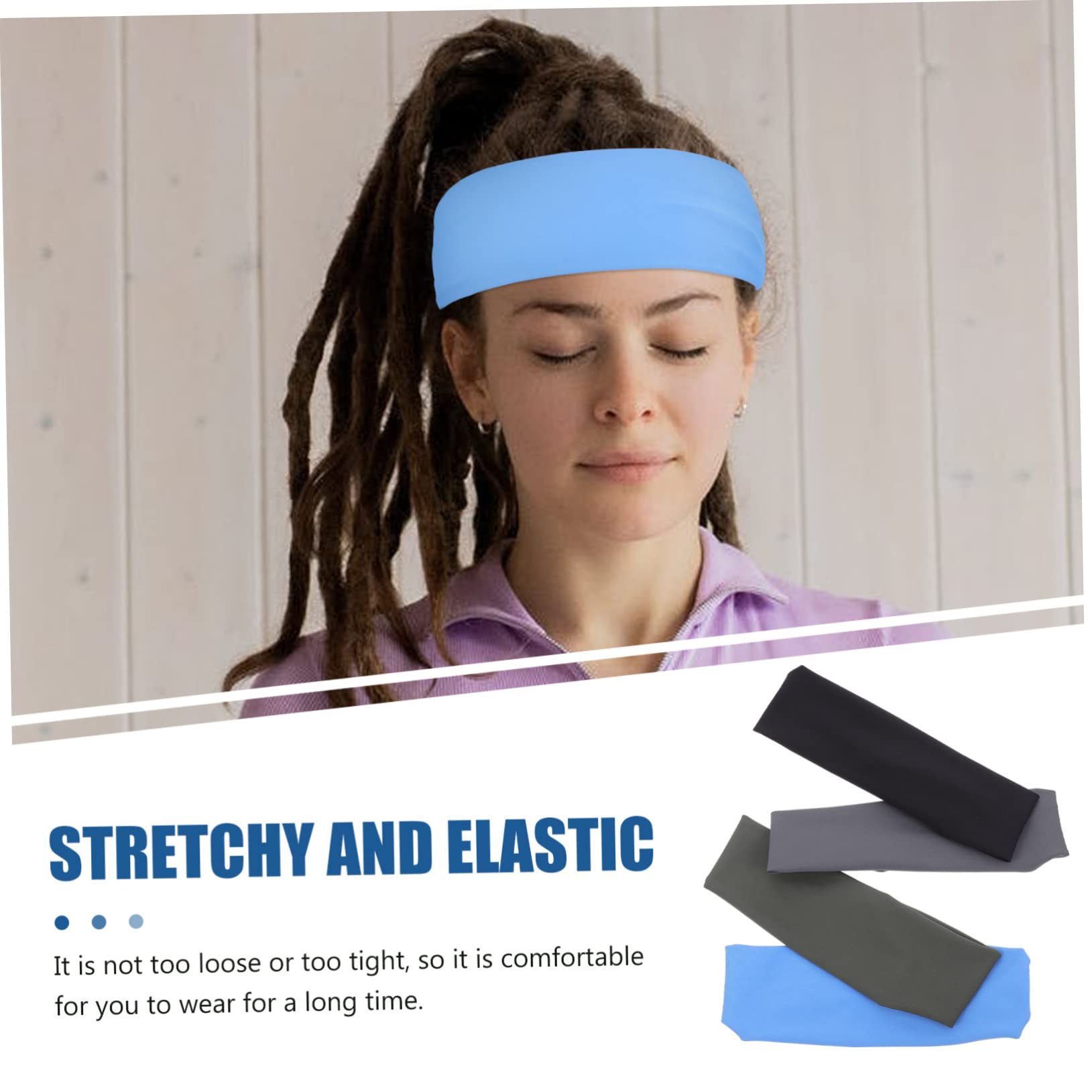 FRCOLOR 4 Ensembles Bandeaux Élastiques pour Hommes Et Femmes Absorbant La Transpiration pour Yoga La Course Activités 4 Pièces * 4