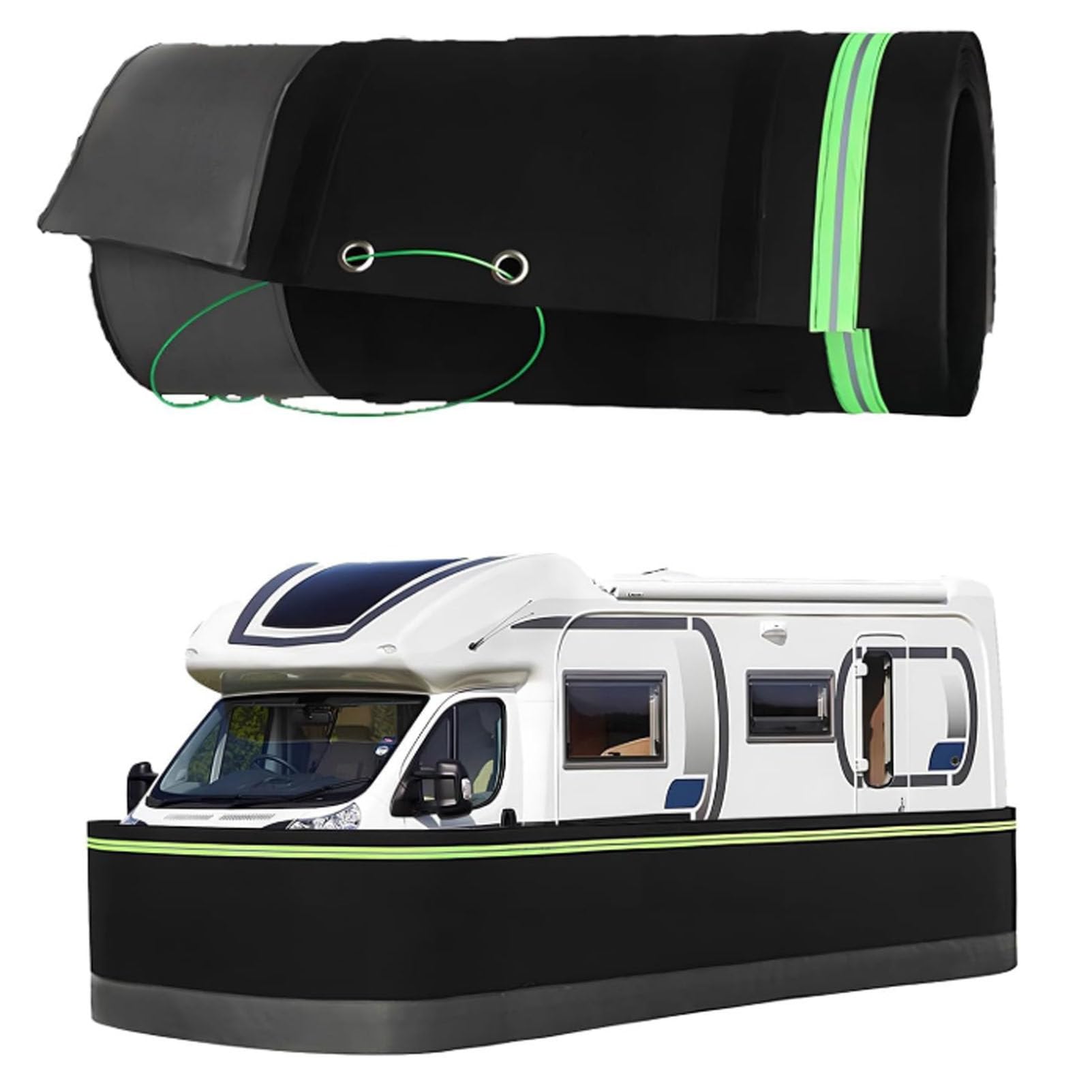 Rodapié RV para protección contra el invierno, parte inferior de malla de hierro, barreras de nieve portátiles para jardines y patios, solución de bricolaje para exteriores de 34 m