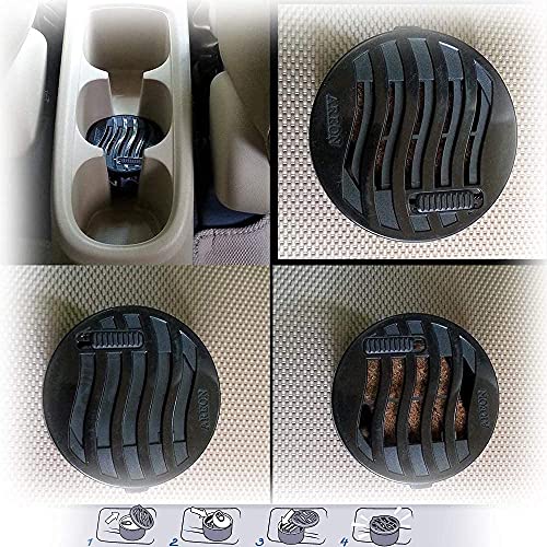 Image of AREON Ken Car Air Freshener - Coffee Scent, Long-Lasting Fragrance - Portable Fragrant Deodorizer with Adjustable Odor Output - Automobile Accessories & Essentials - 1.23 Oz. Cans, Pack of 4