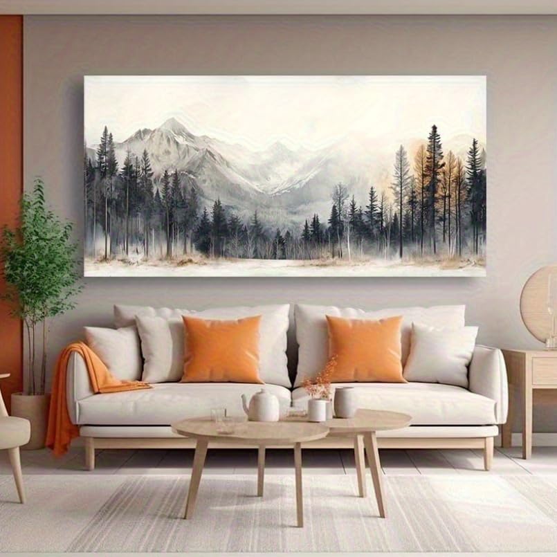 Tableau abstrait paysage grand format pour habiller un mur vide