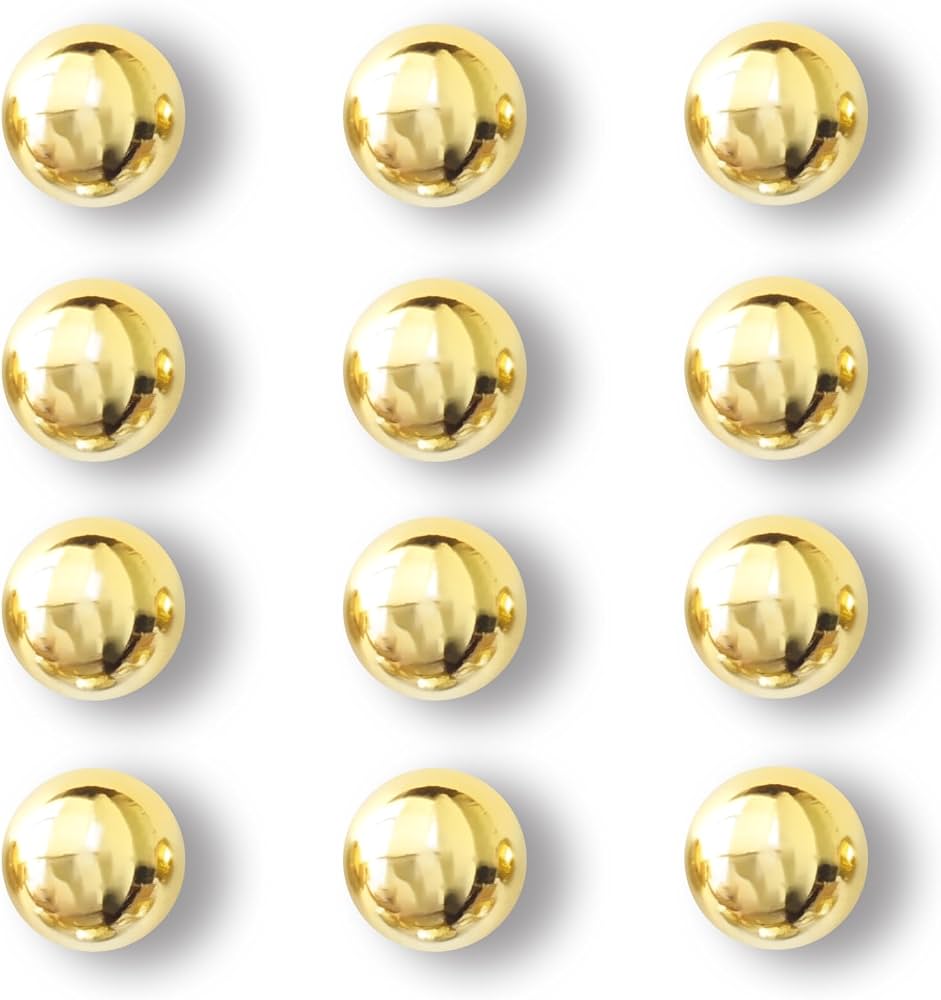 Gold Fridge Magnets 12PCS Small Round Magnet for Refrigerator Decor 0.71inch Cute Photo Decorative Magnet Set Mini Magnets for Office Whiteboard