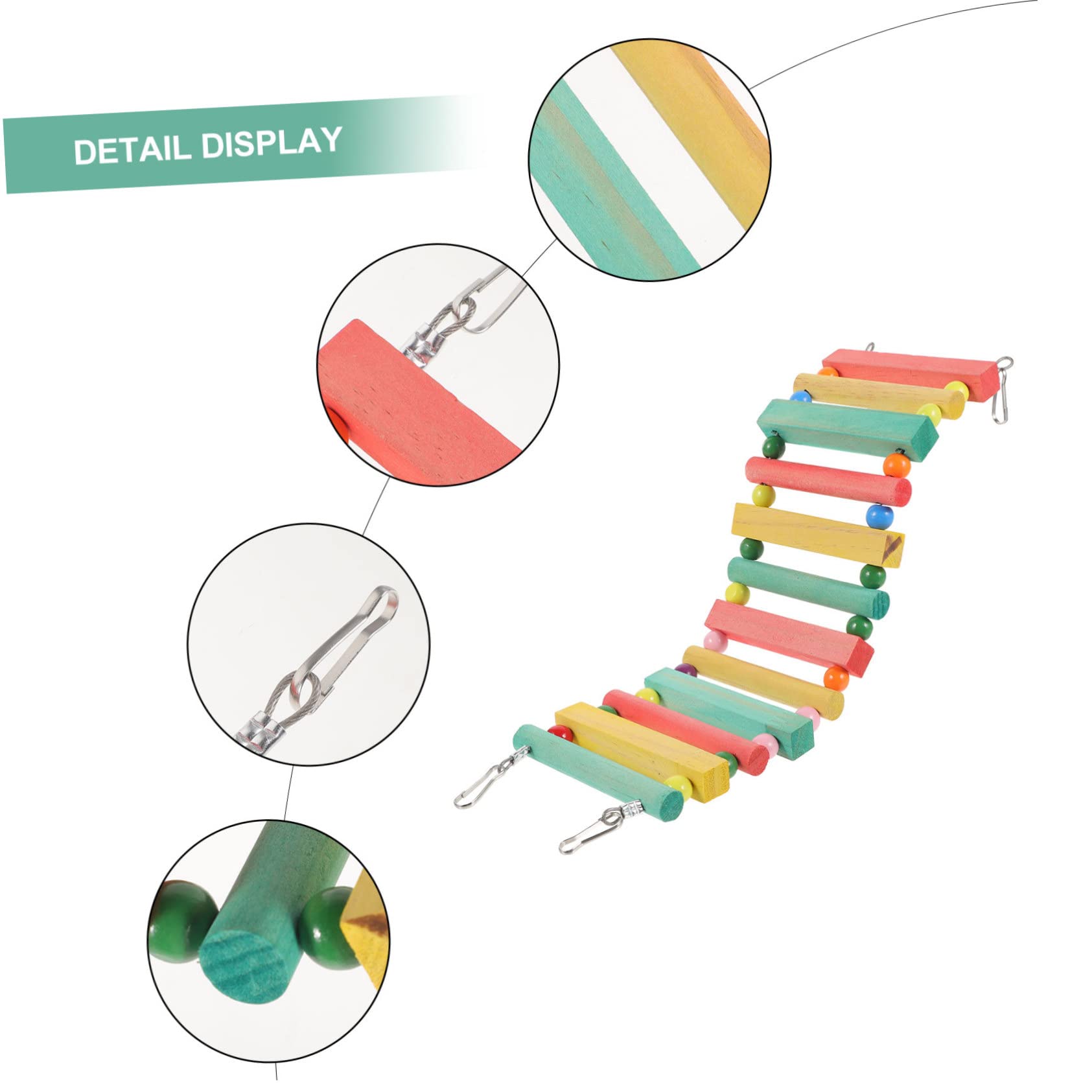 SUPVOX 3piezas Escalera De Madera Colorida para Aves Juguete para Periquitos y Loros para Ejercicio y Diversión Jaulas Accesorio Duradero y Atractivo para Mascotas Pequeñas