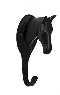 Tack Room Studio Brass Horse Head Hanger (Black)