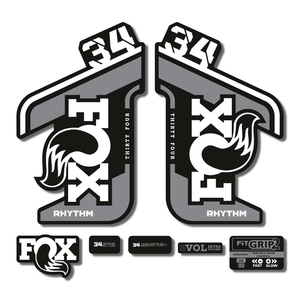 Autocollants Fox 34 Rhythm 2021 Blanc 1 cm STAR SAM pour fourche de vélo