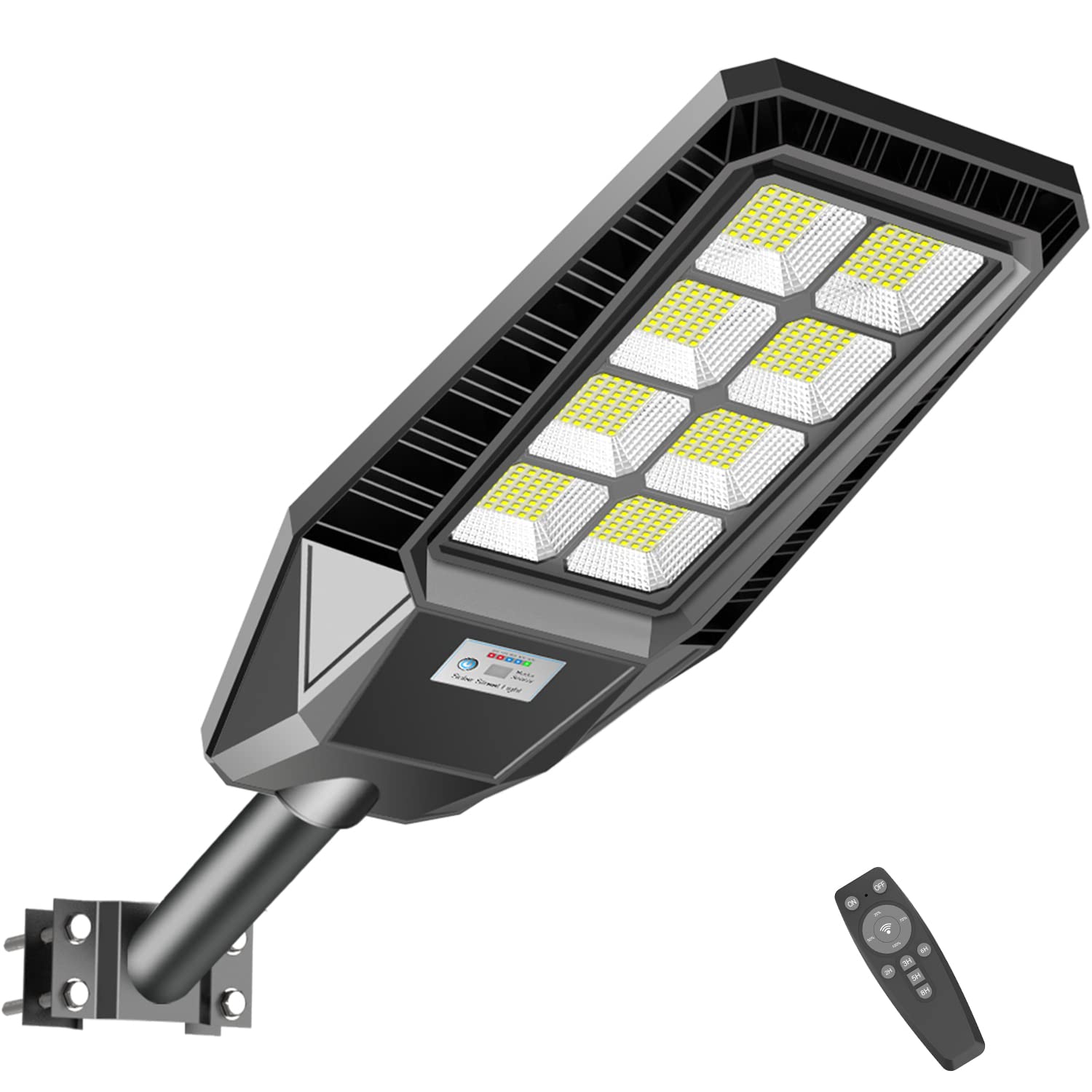 Solar Street Light, 1000W Solar Outdoor Lights Motion Sensor Dusk to Dawn Solar Street Lights Outdoor, 6000K Daylight White Security Led Flood Light for Yard, Garden, Street