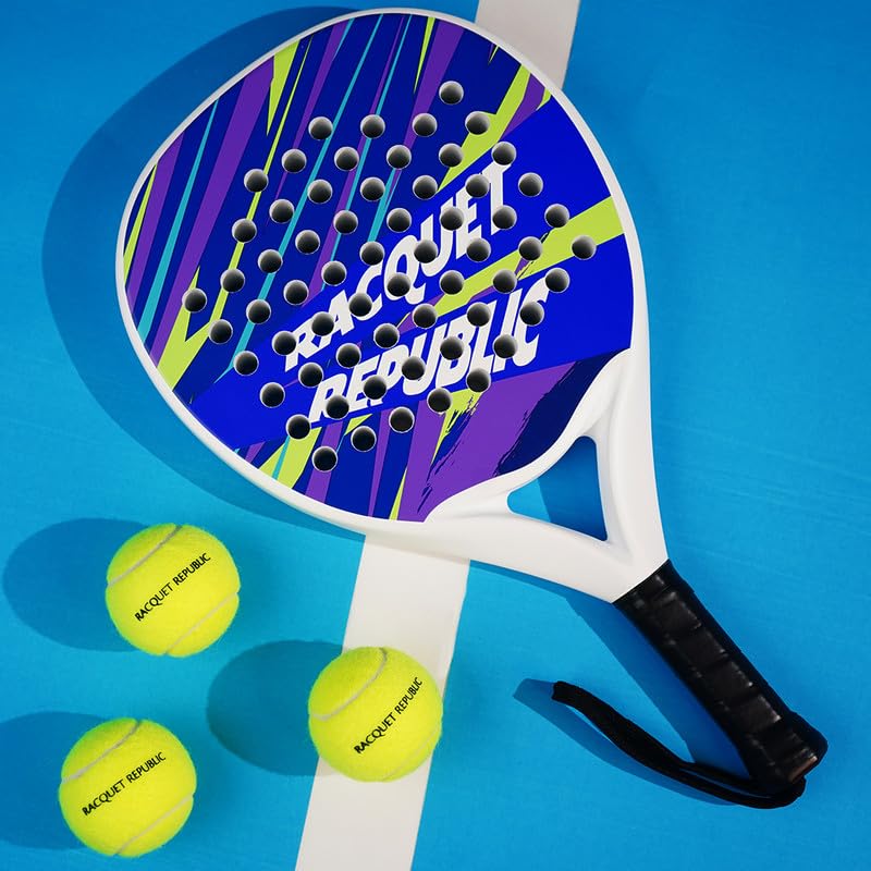 Racquet Republic NeoStrike Padel Racket ? Diamond Shape, Carbon + Glass Fibre, EVA Foam Core ? Power & Control for Beginners. 4