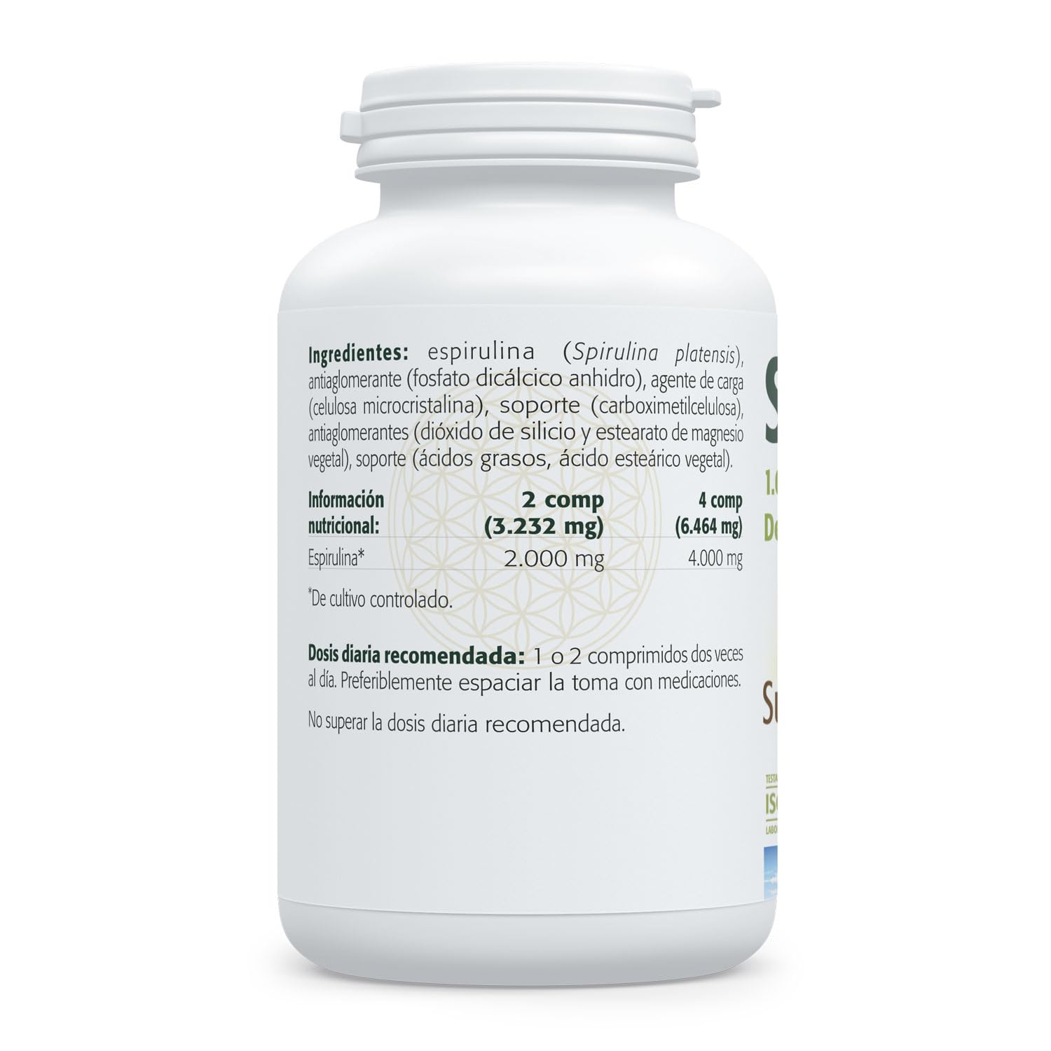 SURA VITASAN Spirulina 1.000 mg 100 Comprimidos – Alga Rica en Proteínas y Aminoácidos – Superalimento para la Vitalidad y Energía – Fuente Natural de Clorofila, Betacarotenos, Vitamina E y Hierro