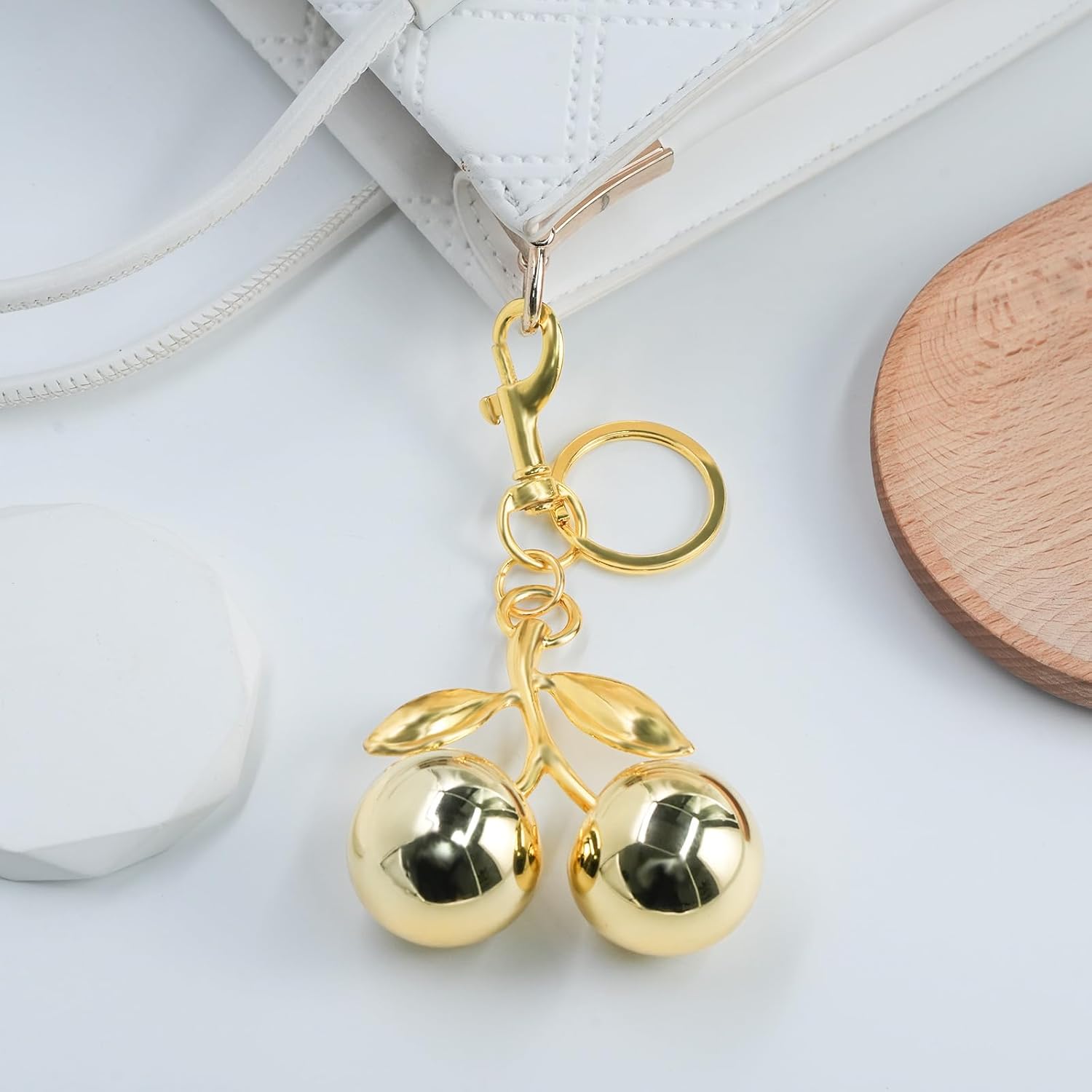 Cherry Keychain for Women Apple Strawberry Bag Charm Key Chain Accessories Gifts for Birthday Christmas - Image 4