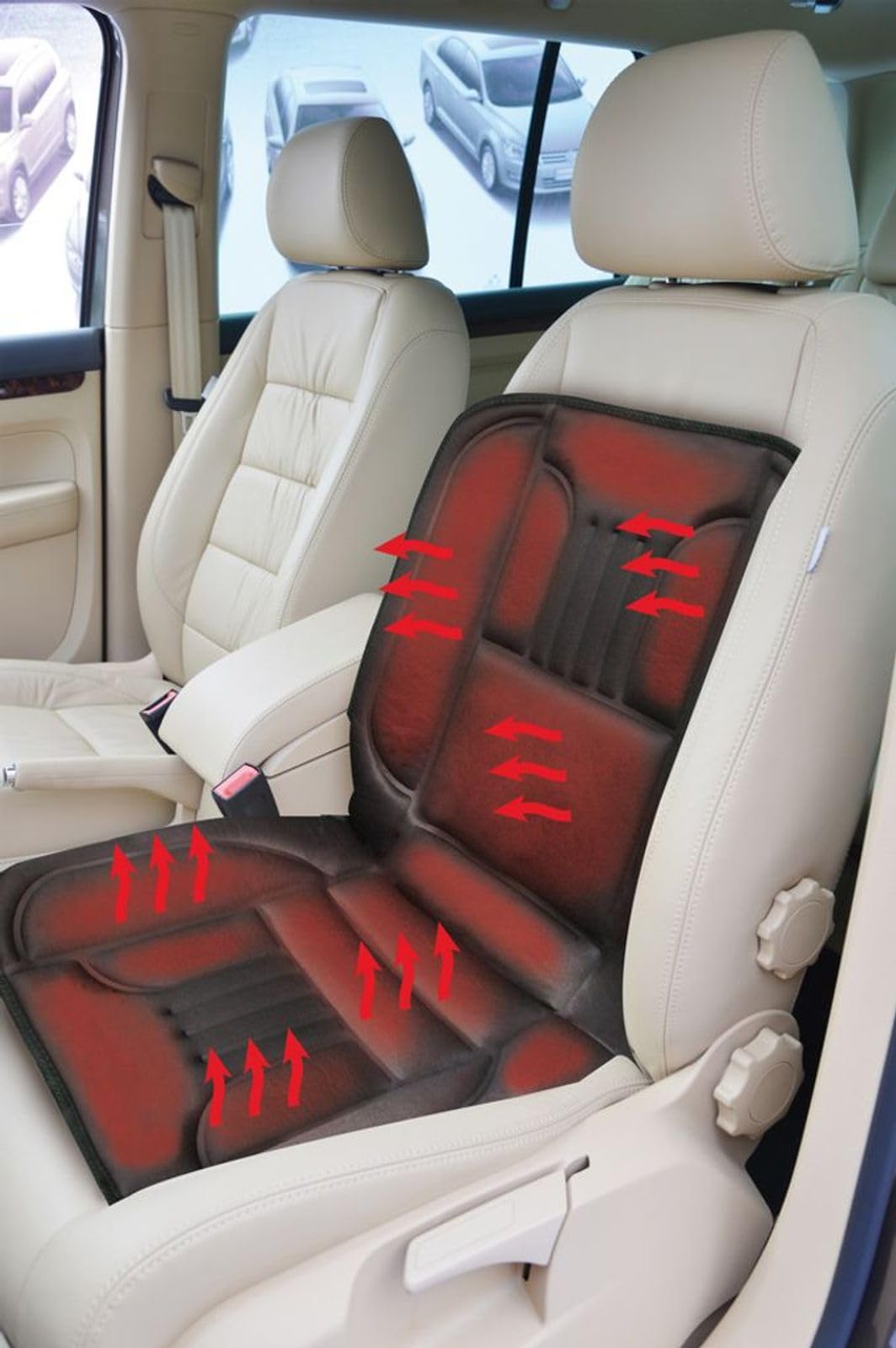 Coussin de siège chauffant pour voiture - Coussin chauffant d'hiver confortable pour voiture, camion, SUV ou van - Raccord cigarette - Noir