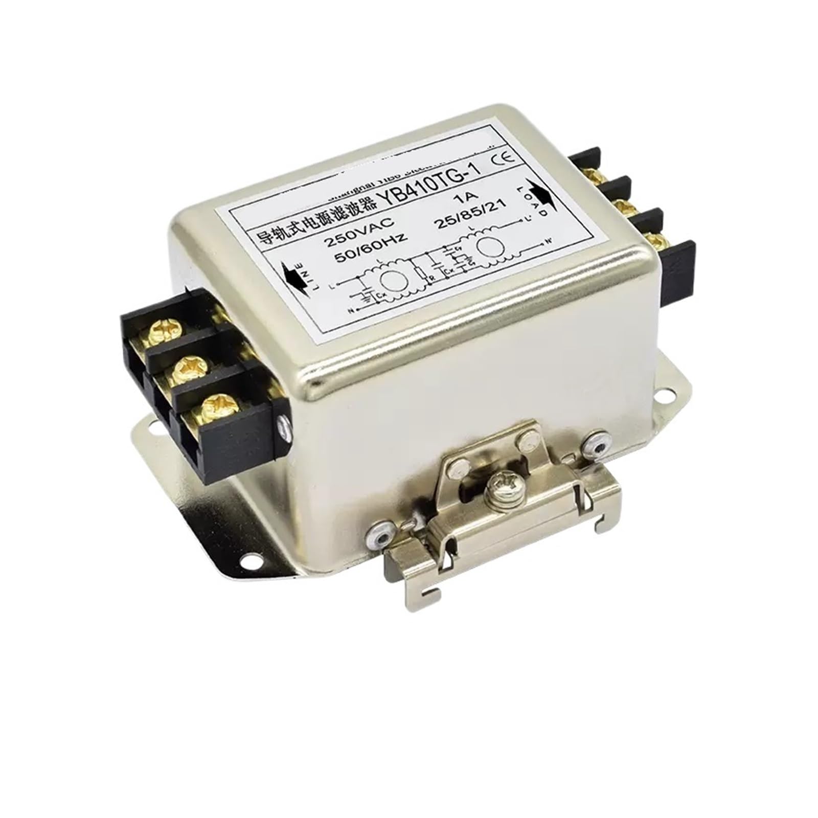 Coszwqdp One Color Yb410tg-1A-50A Rail Terminal Power Filter 220V Anti-Interference Ac Inverter Servo(Yb410tg-1A)