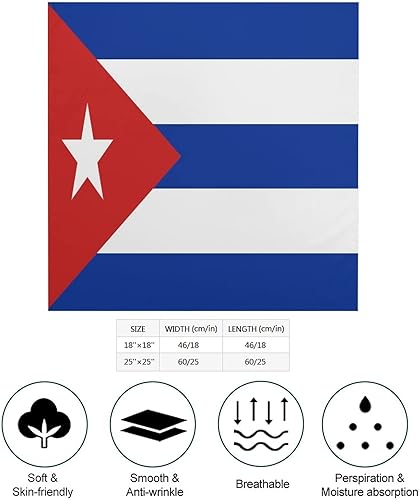 Miniatura 2 de Bandana de bandera cubana, turbante, diadema cuadrada, accesorios decorativos para el cabello, 25 x 25 pulgadas