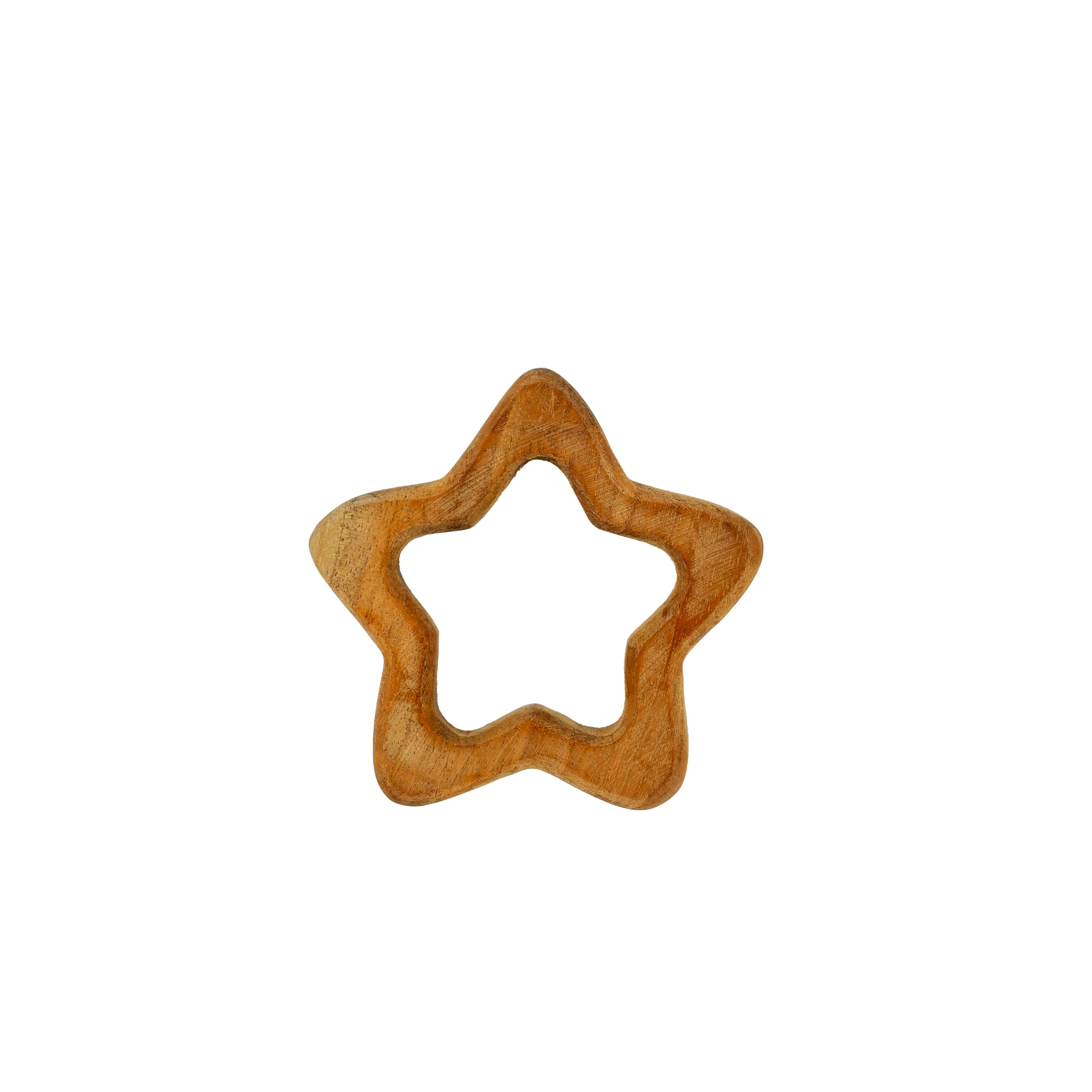 Mother Touch Toy Baby Teething Rings | Star and Pear Shaped Wooden Teether | Chemical-Free Neem Wooden Teether | BPA Free Teething Toy | For 6 To 12 Months Baby | Beautiful Chewbies for Toddlers | Wooden Toys for Infants 1