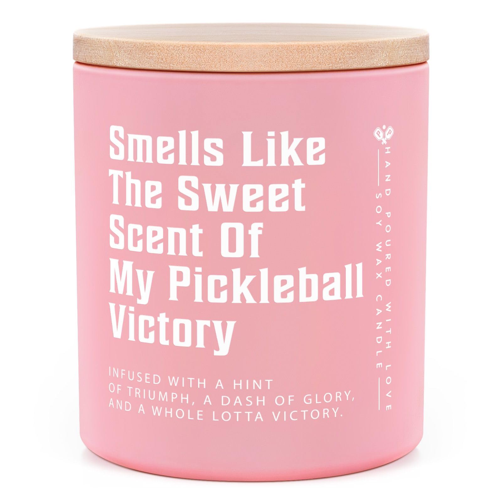 Pickleball Gifts for Women, Lavender Scented Candle,Cool Gifts for Pickleball Lovers/Girl/Coach/Player/Friend, Funny Pickleball-Themed Gift for Mothers Day Birthday, Pink Jar(10oz)