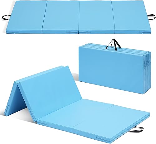 ZENOVA Colchoneta de gimnasia de 6 x 3 x 2 pulgadas, 4 x 8 x 2 pulgadas, esterilla de ejercicio para el hogar, aeróbicos, entrenamiento, plegable,