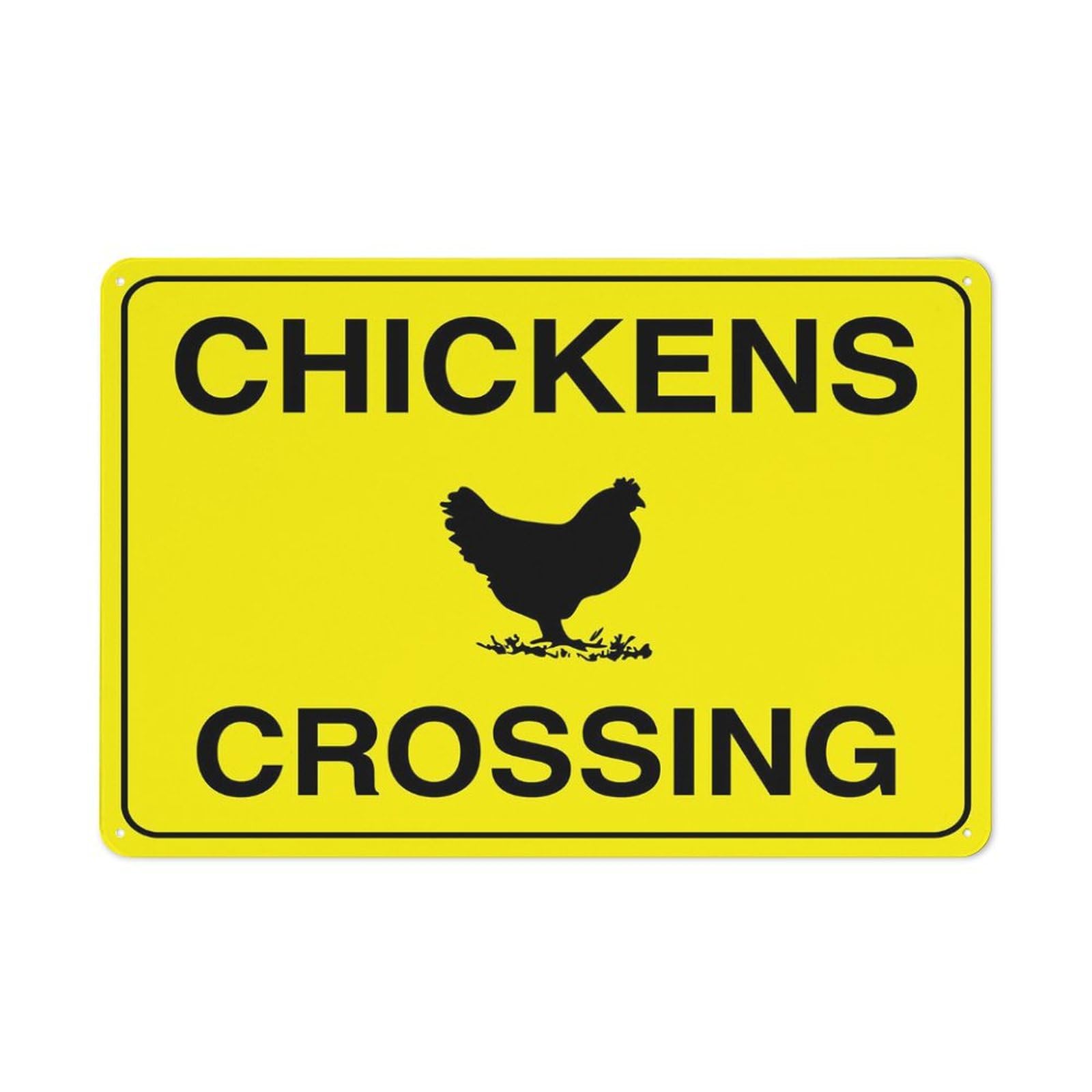 Chickens Crossing Sign For Business 8""X12"" Rust Free Aluminum Uv Printed,4 Pre-Drilled Holes.Durable/Weatherproof