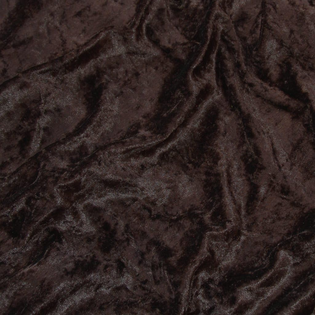 Crushed Velvet Fabric 59" Wide - Premium Velvet Material for Upholstery, Home Decor - Available in Gold, Black, Green, Blue, White, Red, Silver - Fabric by The Metre (Chocolate, 1m)