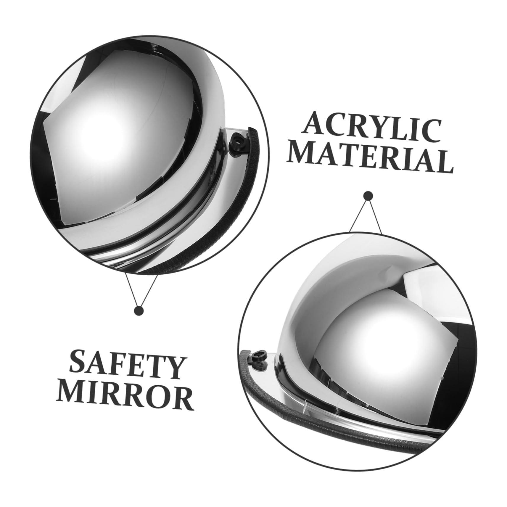 Specchio Convesso di Sicurezza 16cm Argento in Acrilico e Ferro Angolo di Visuale a 180° per Supermercati e Garage Facile da Trasportare