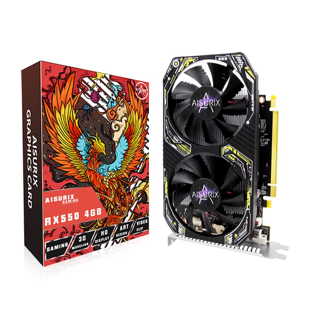 RX 550 4GB Graphics Card LP GDDR5 128Bit Computer Video Card with HDMI/DVI Ports DirectX 12 PCI Express 3.0 X8 GPU Graphics Card for Gaming PC