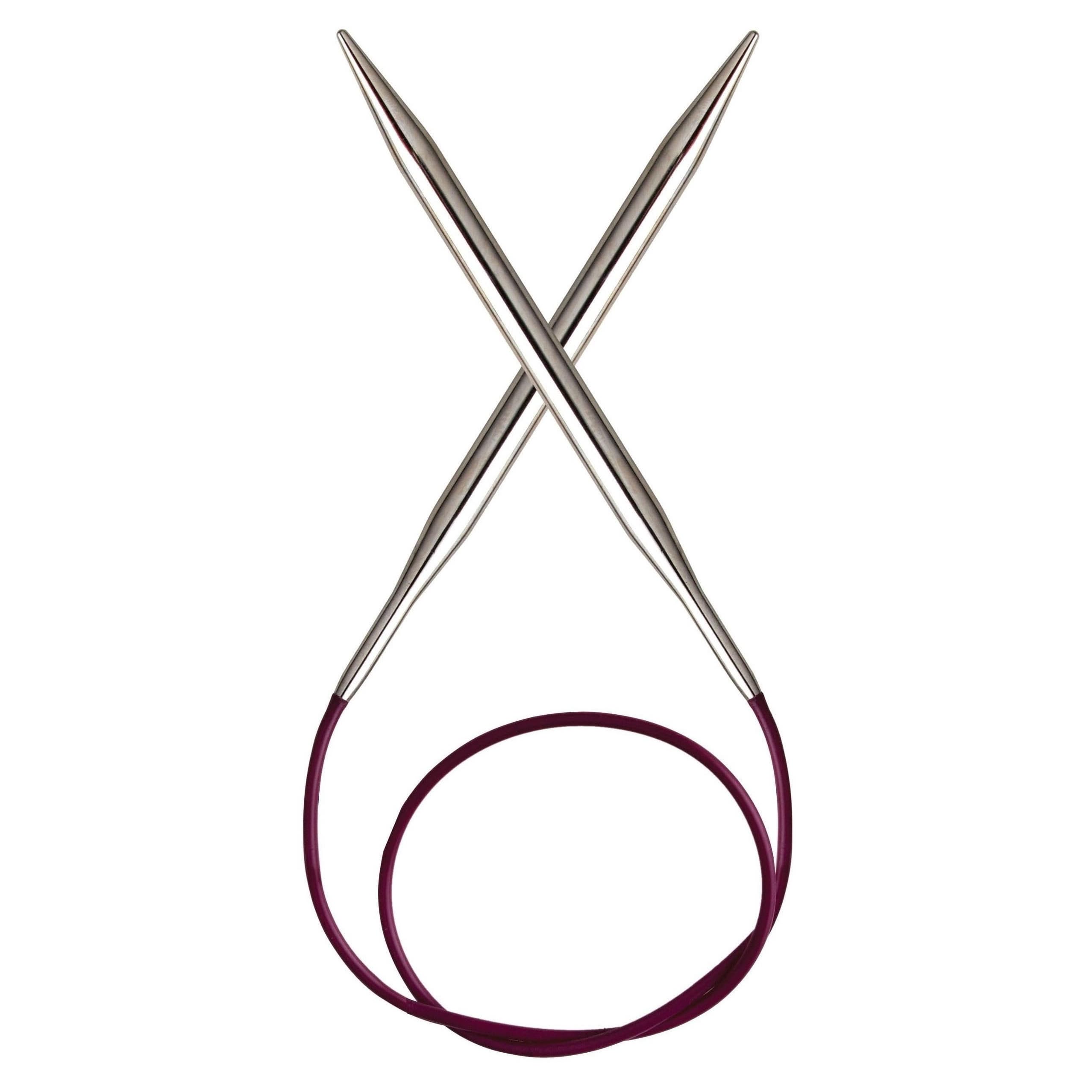 KnitPro Nova Fixed Circular Needles 60" (150cm), Silver, 15.00mm