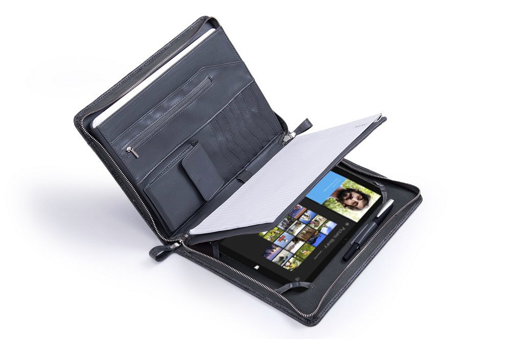 Deluxe Distressed-Look Padfolio for Microsoft Surface Pro 3 / Pro 4 and Letter / A4 Paper